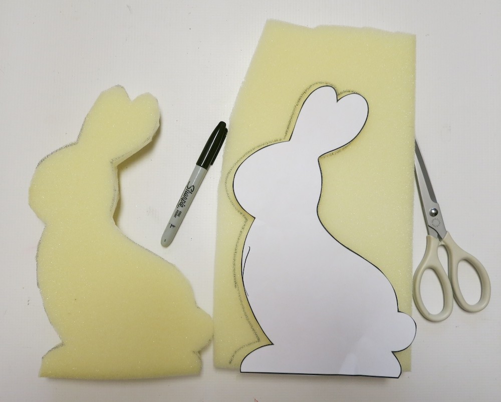 cut bunny from foam