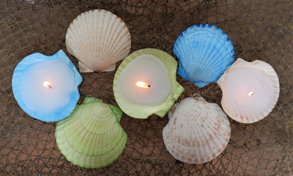 Sea Shell Candles Tutorial Nautical Decor DIY Morena's Corner