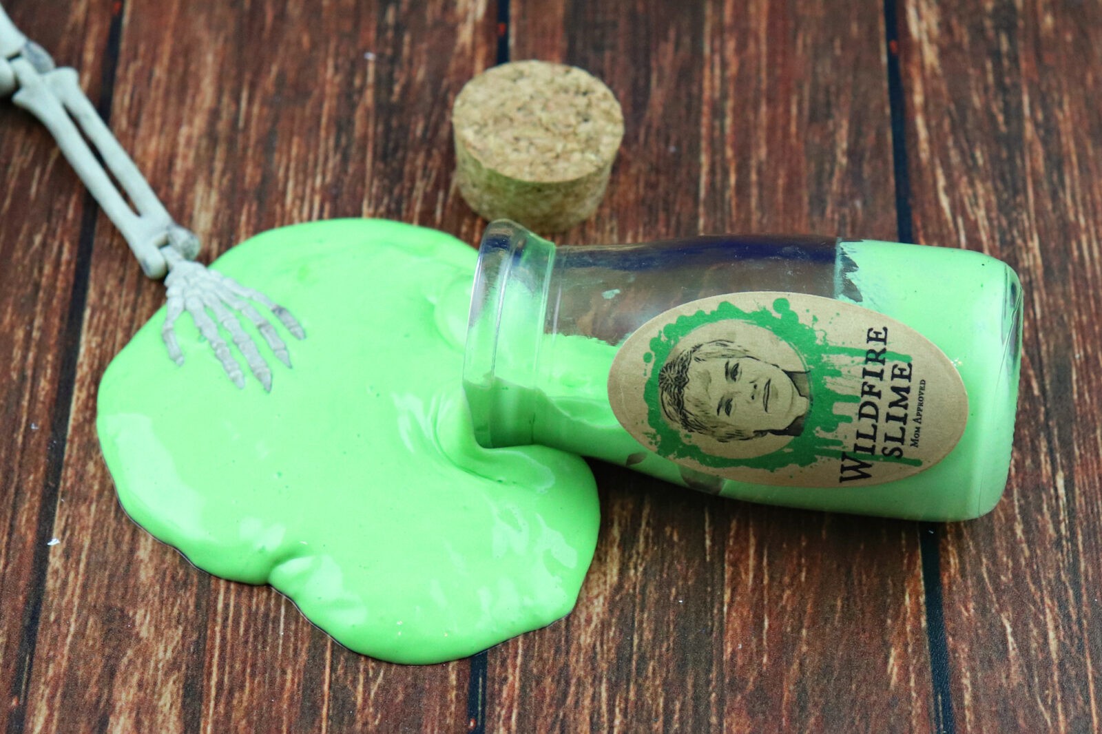 Glow in the dark slime is perfect for making Wildfire props for your Game of Thrones party.
