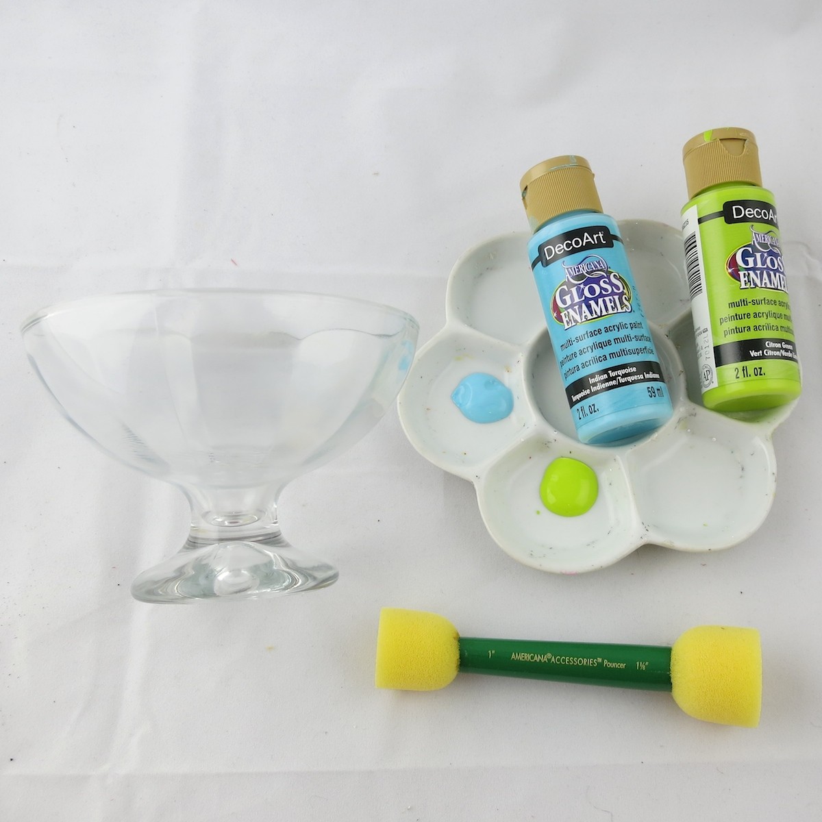 supplies for painted ice cream bowl