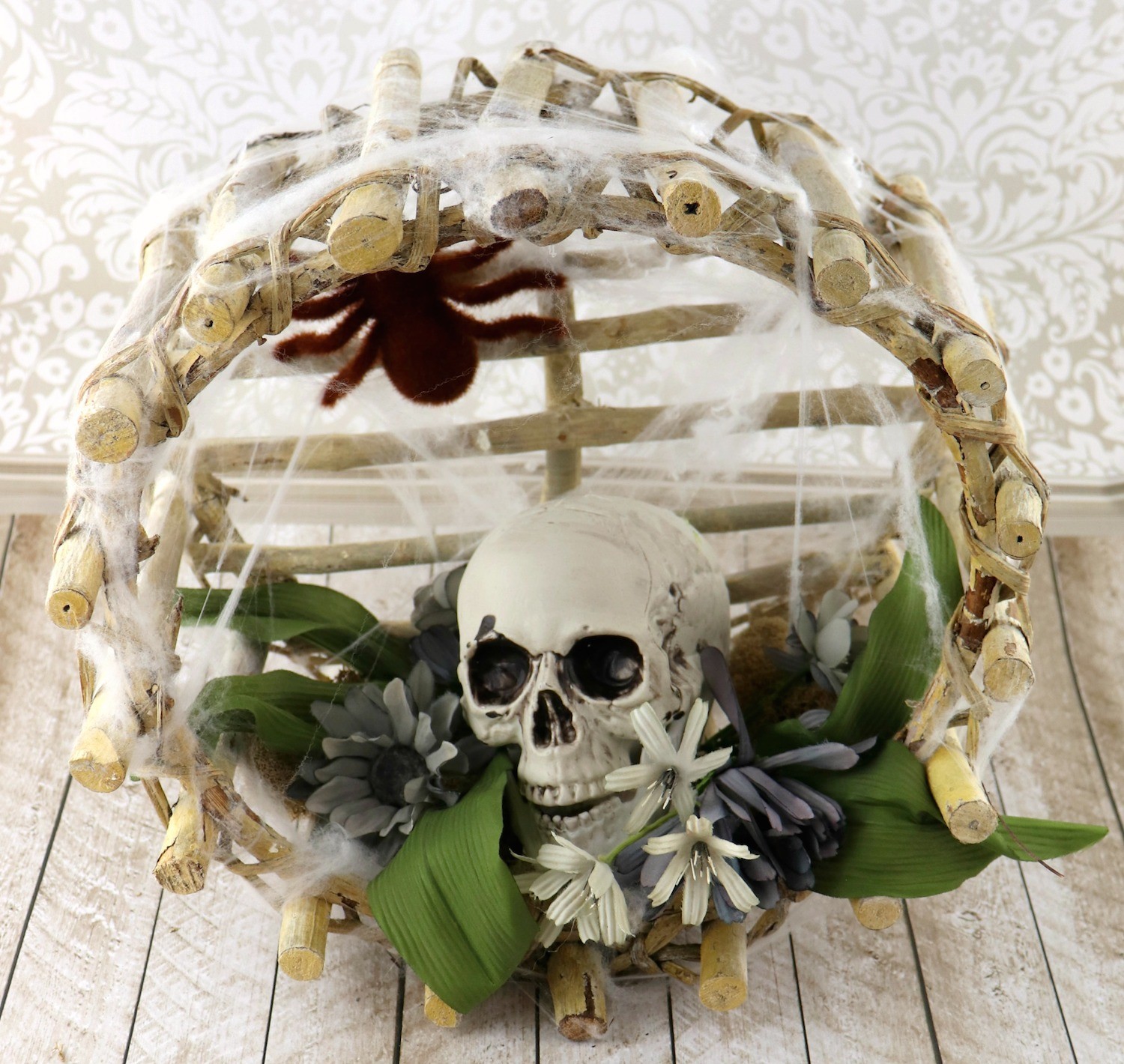 skulls and flowers decor