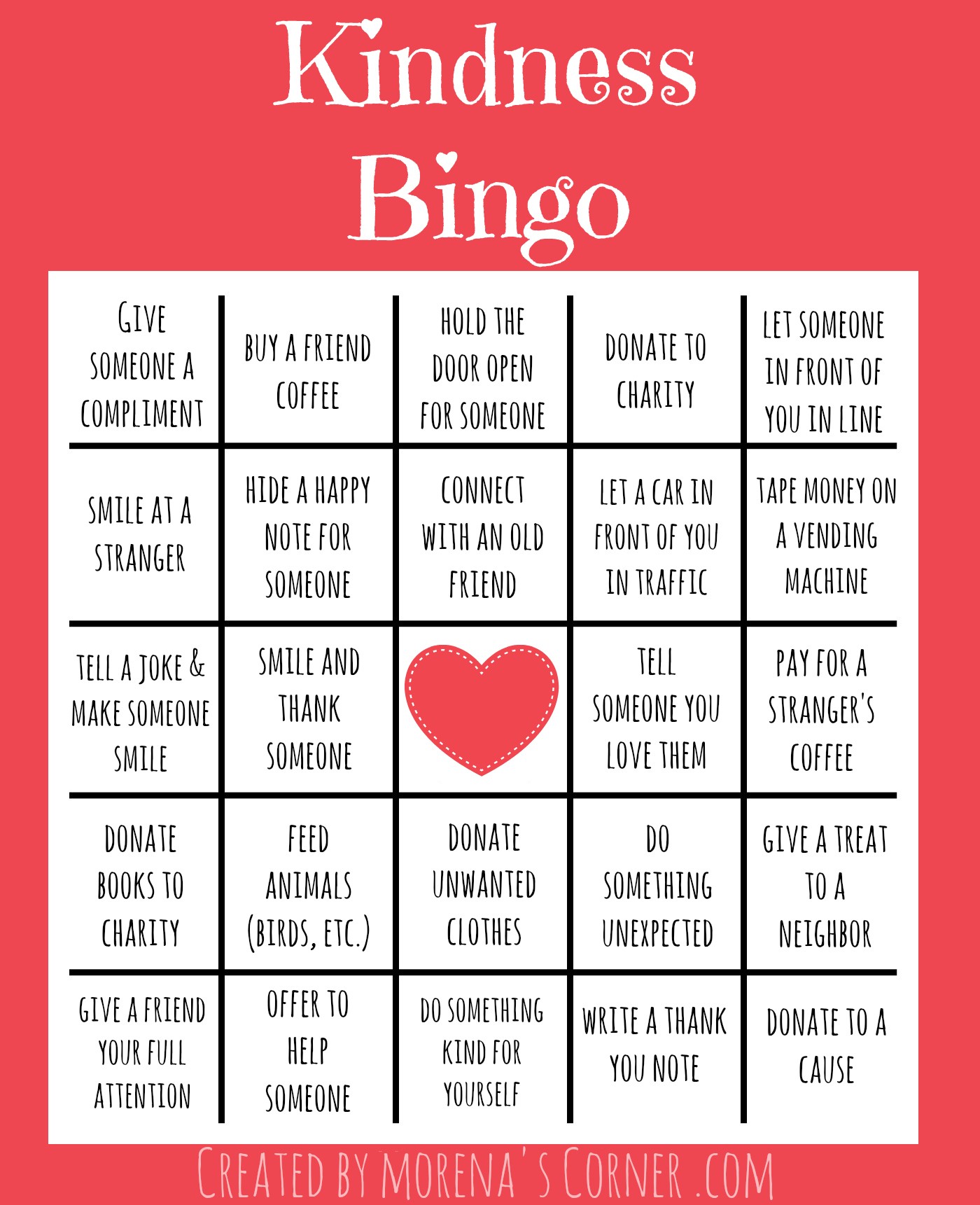 Kindness Bingo Printable