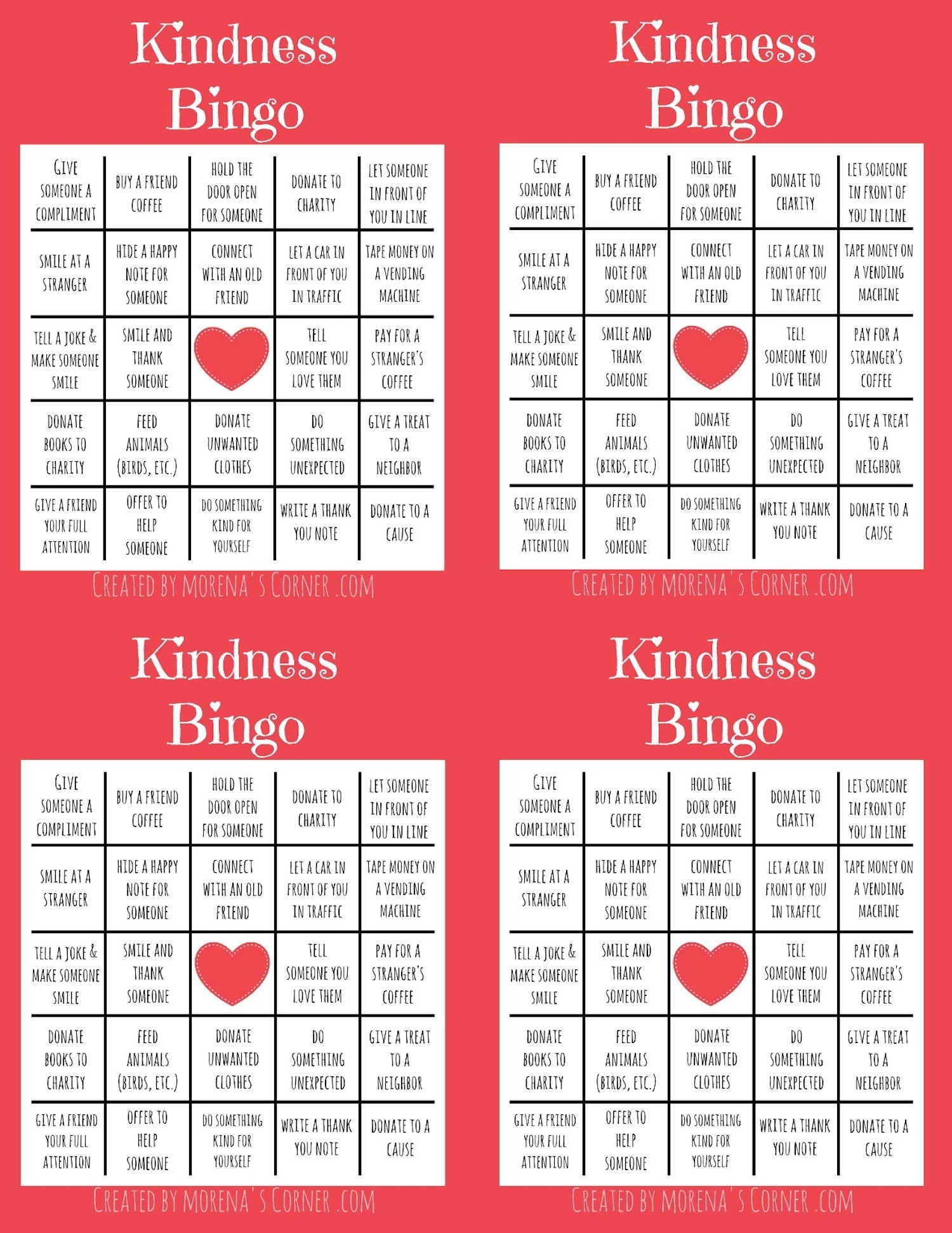 Kindness Bingo Printable