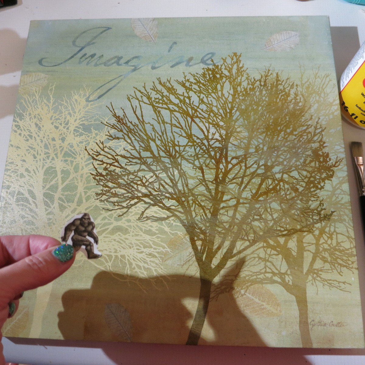 This is such an easy way to update thrift store art!
