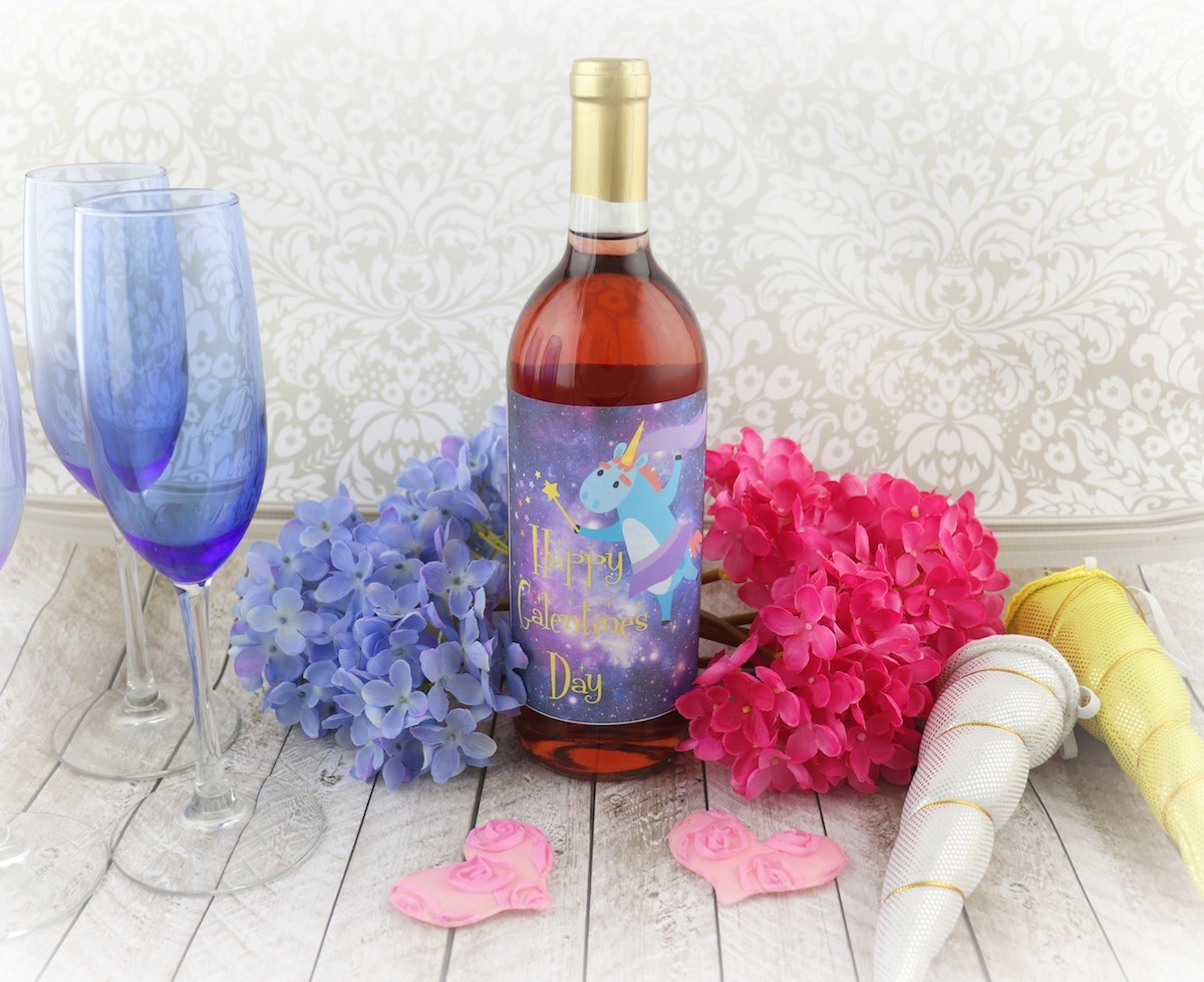 Galentine’s Day Printable: Unicorn Wine Label