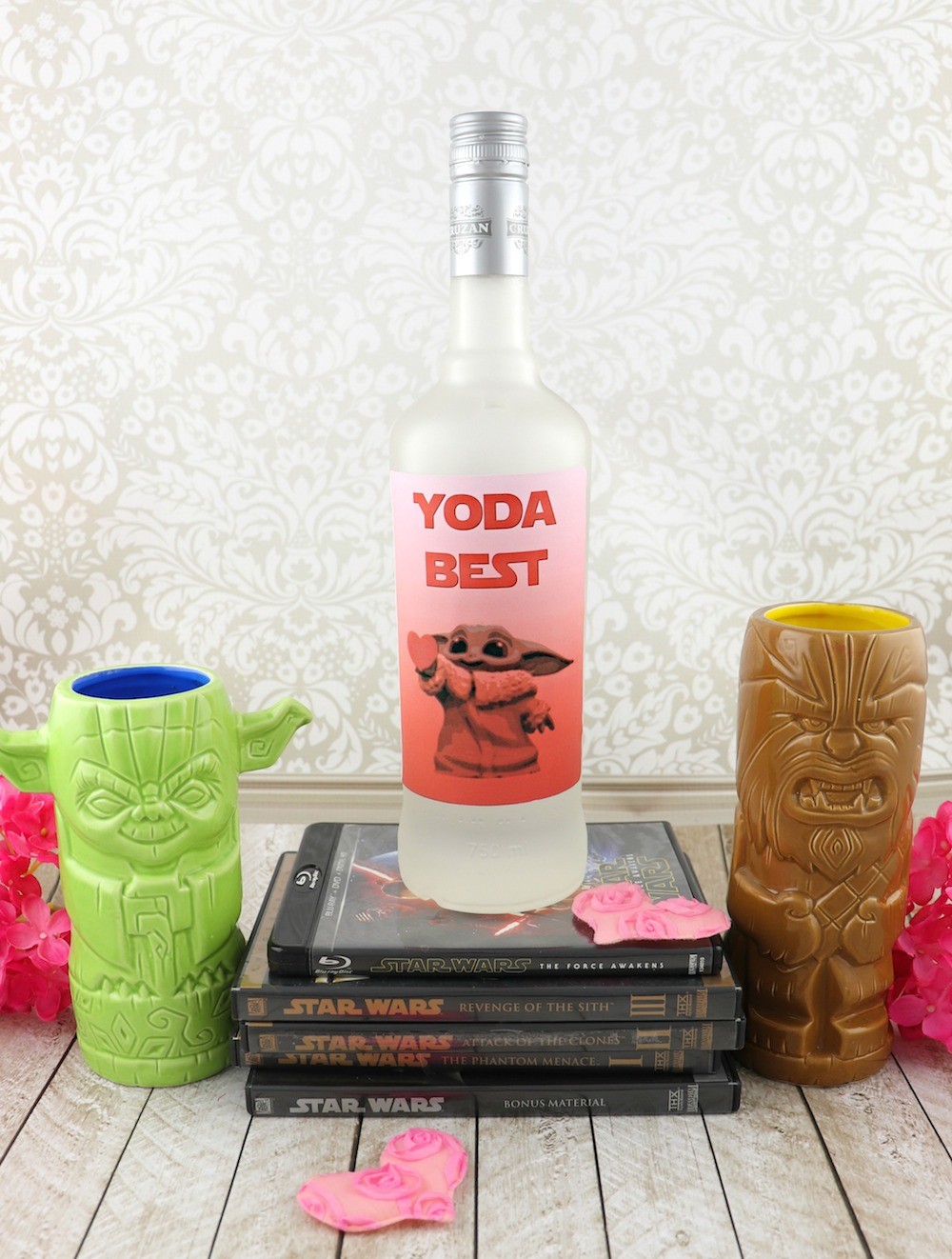 Baby Yoda Valentine Printable Wine Label