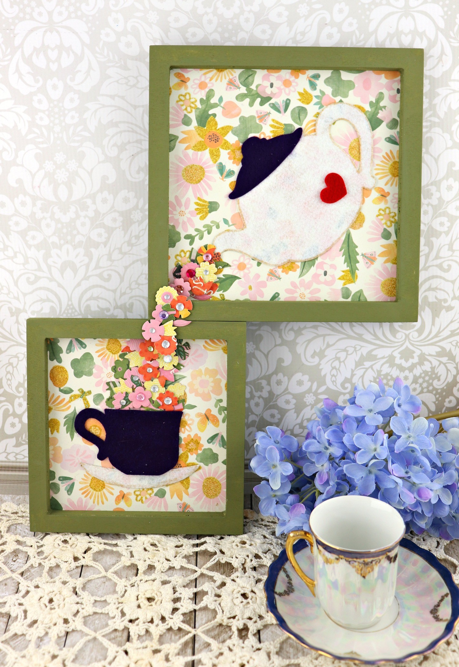 Tea Wall Art Tutorial: Spring Tea Time