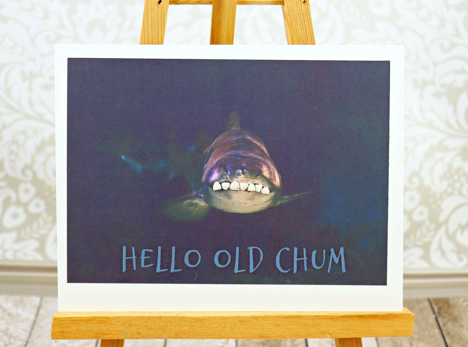 shark with human teeth spread joy card tutorial