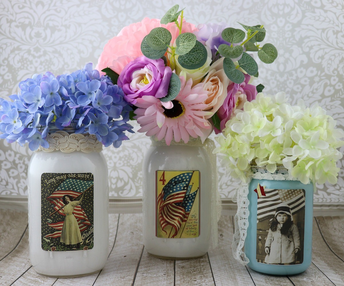 mason jar centerpiece independence day