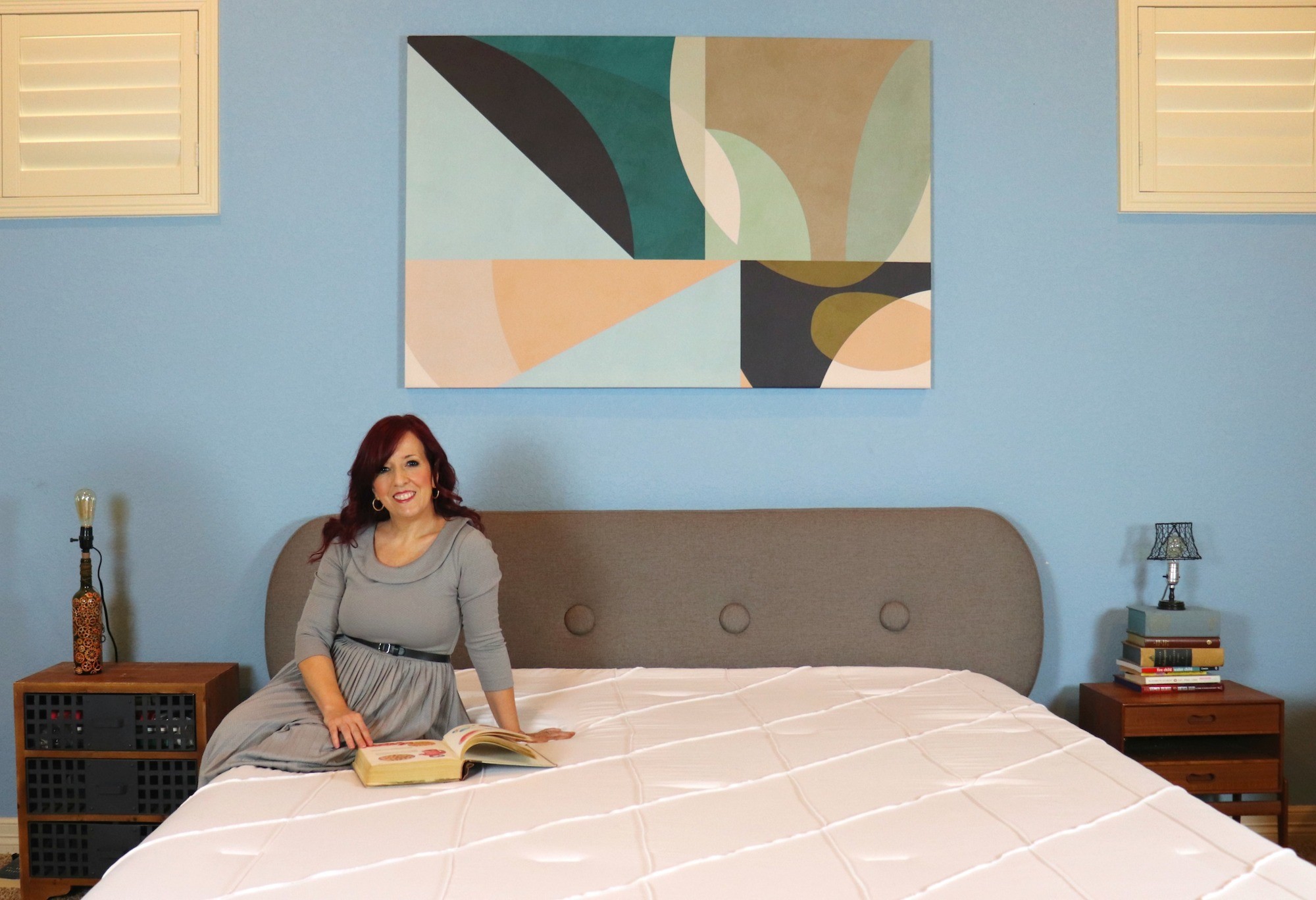 mid century modern bedroom wall art