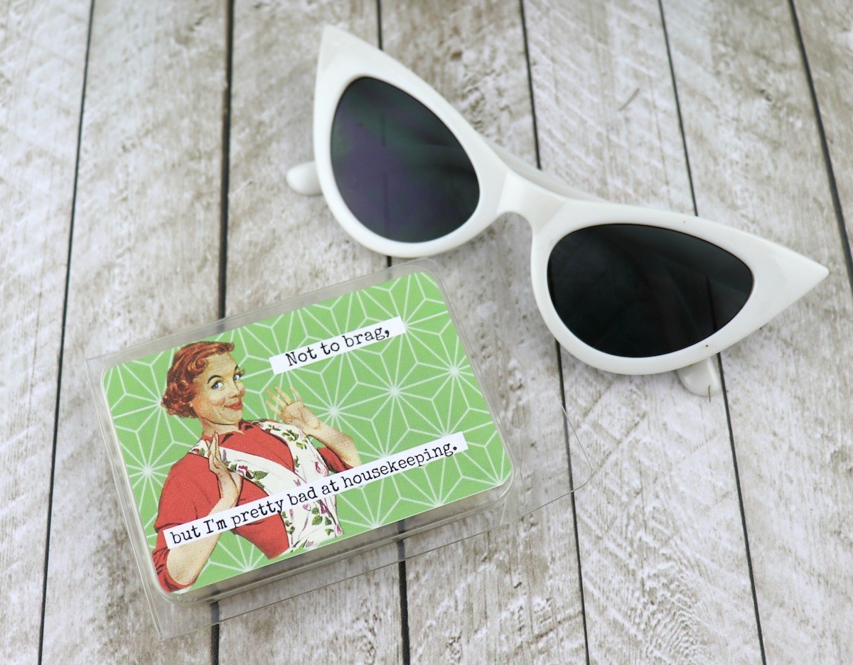 funny retro wax candle label