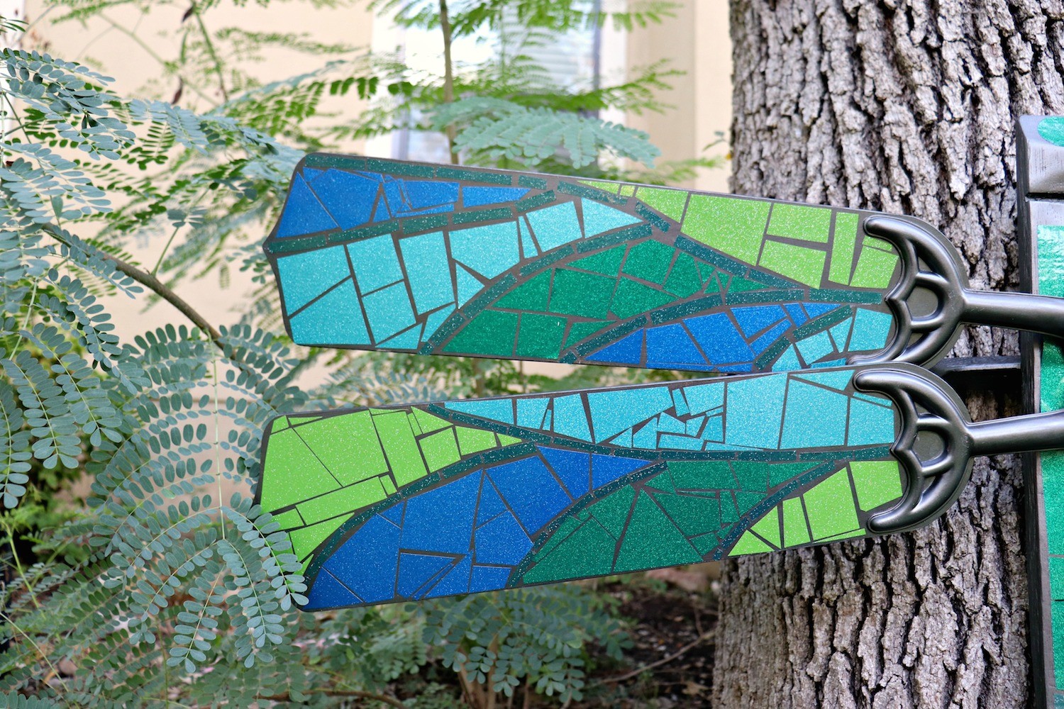 close up of vinyl mosaic