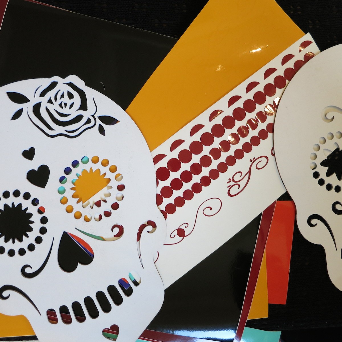 cut vinyl to decorate sugar skull iwth