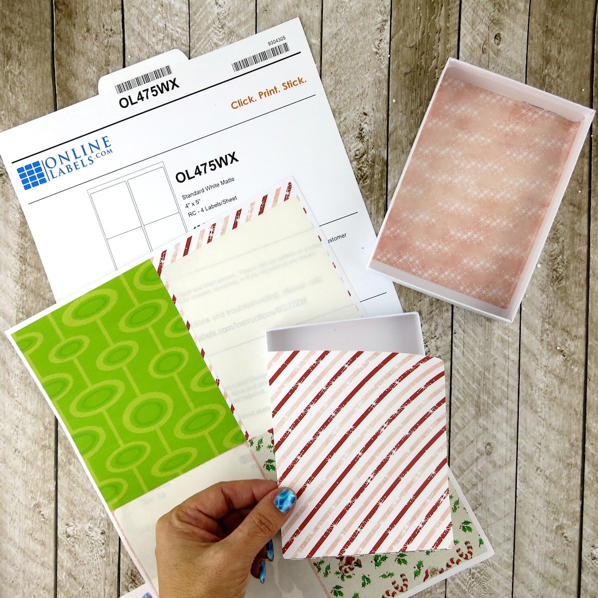 supplies for making a christmas shadow box