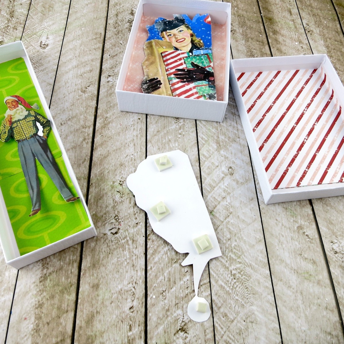 add foam dots to shadow box