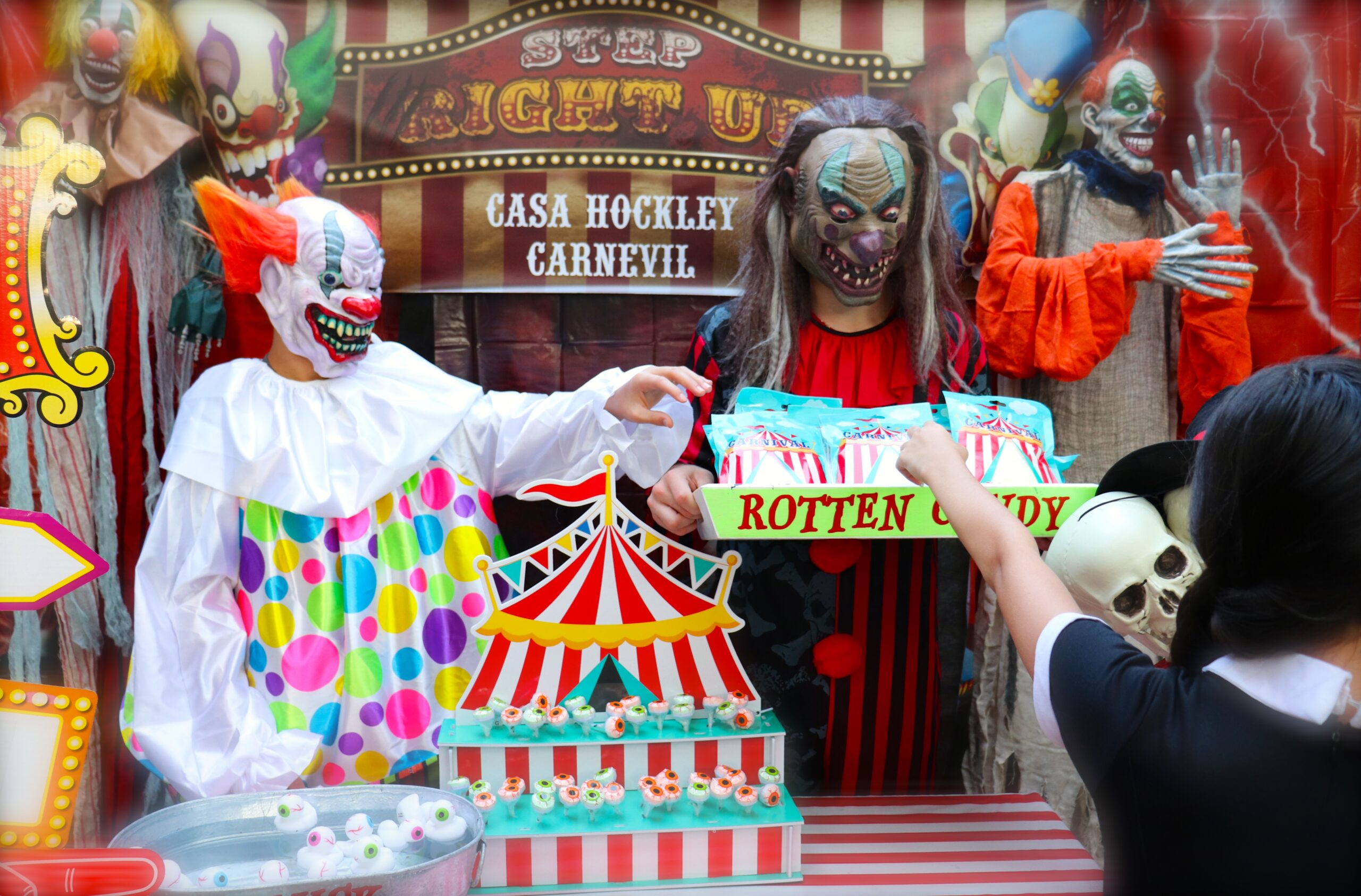 carnevil clowns give out candy