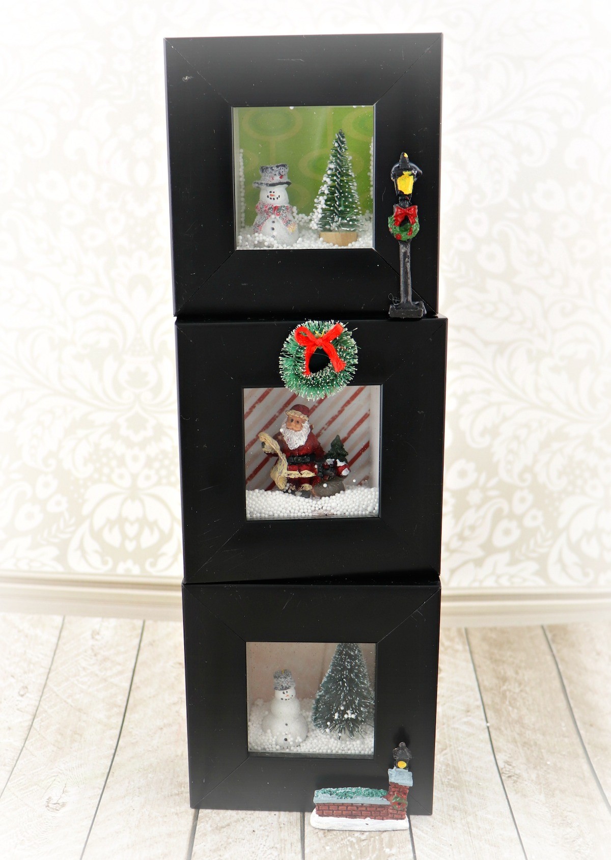 DIY shadow box holiday decor