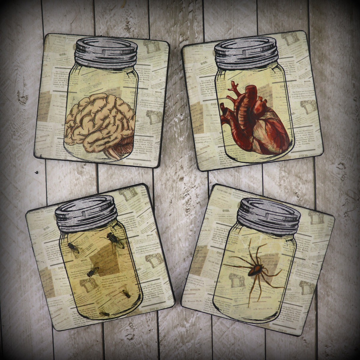 make Halloween coasters with Mod Podge