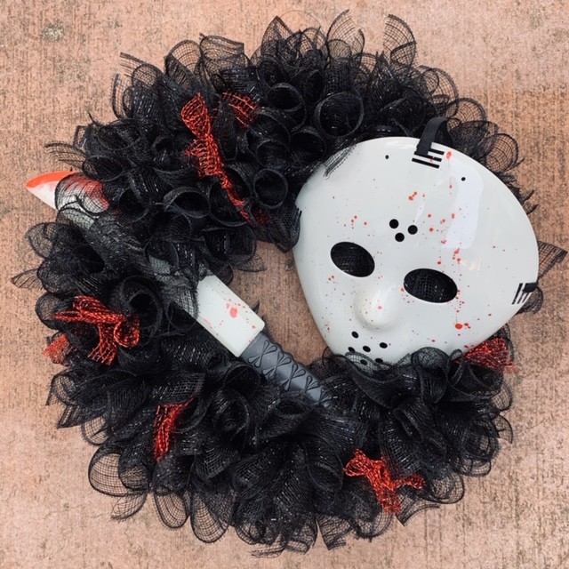 Jason Friday the 13th scary wreath