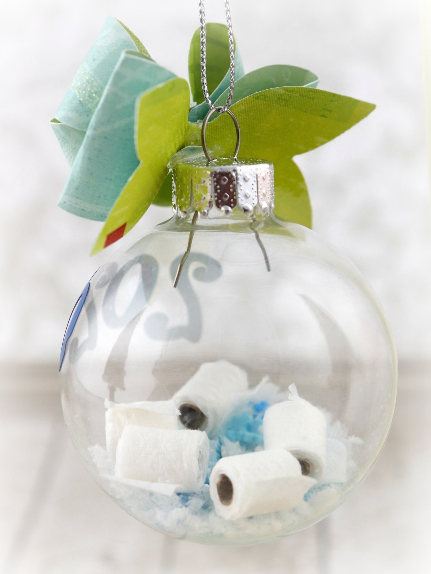 tiny toilet paper ornament