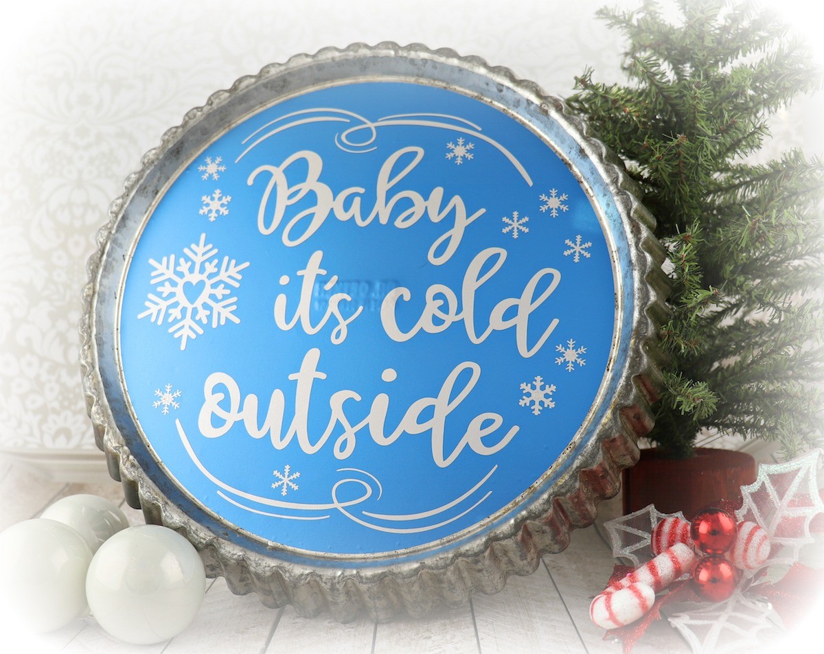 Pie Tin Decor: Vinyl Winter Wall Art