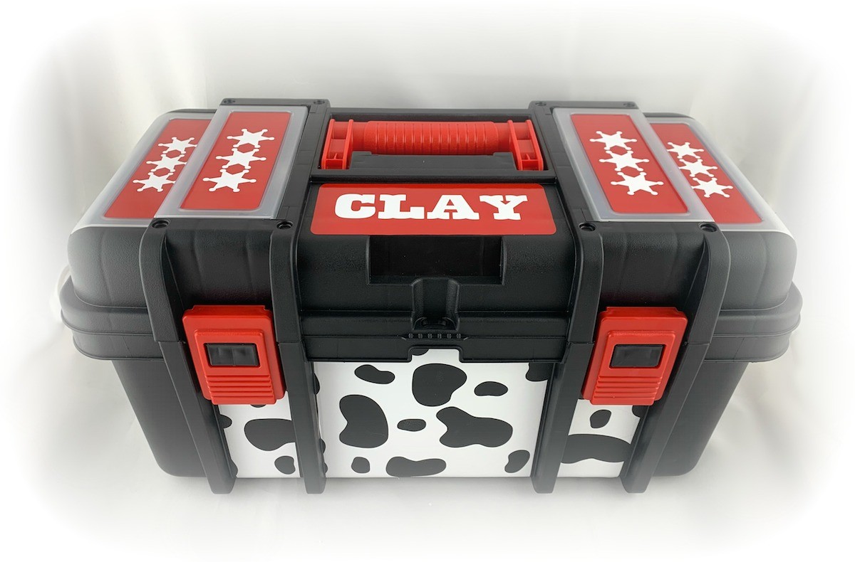 vinyl decorating a tool box