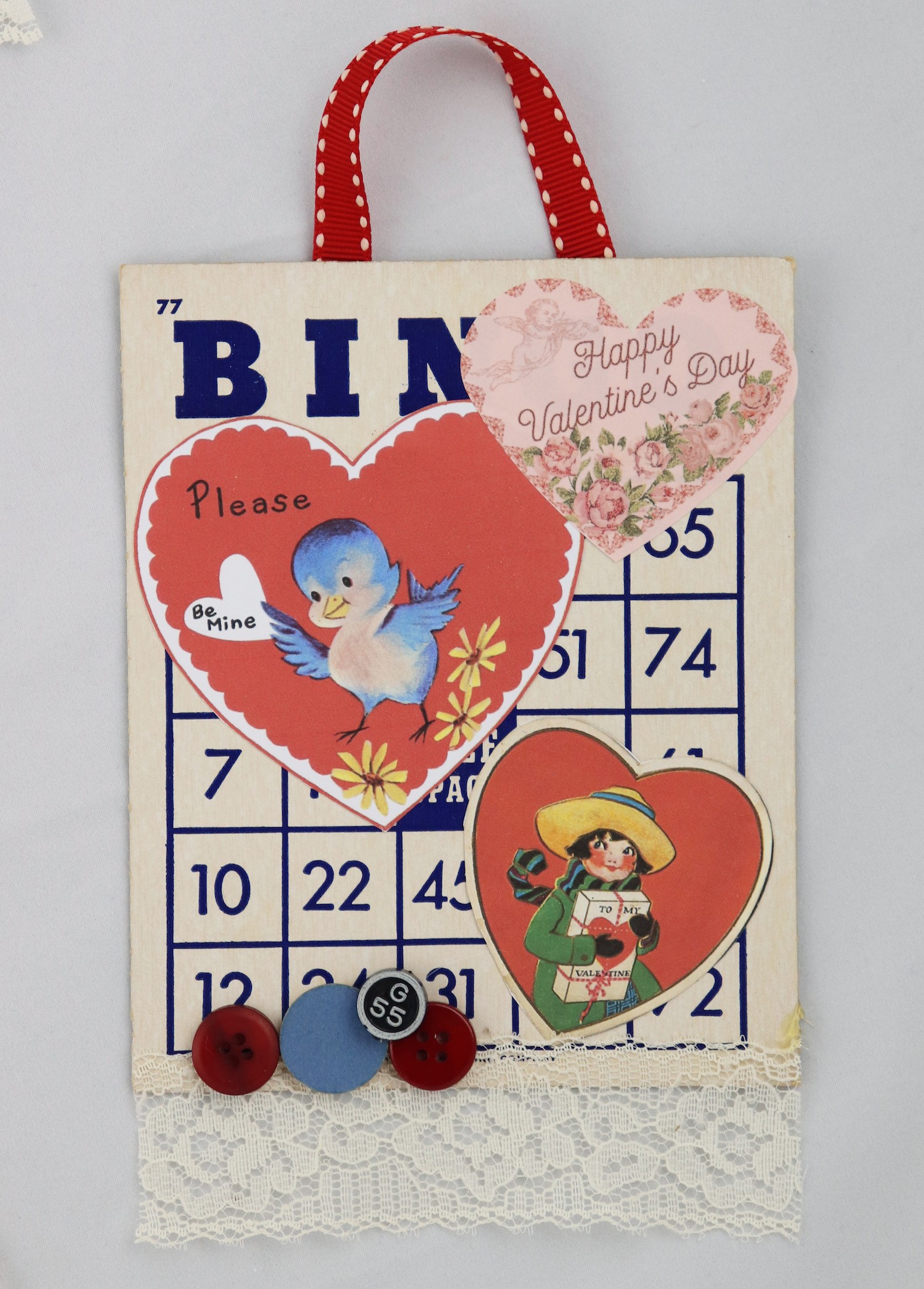 Bingo card vintage valentine DIY