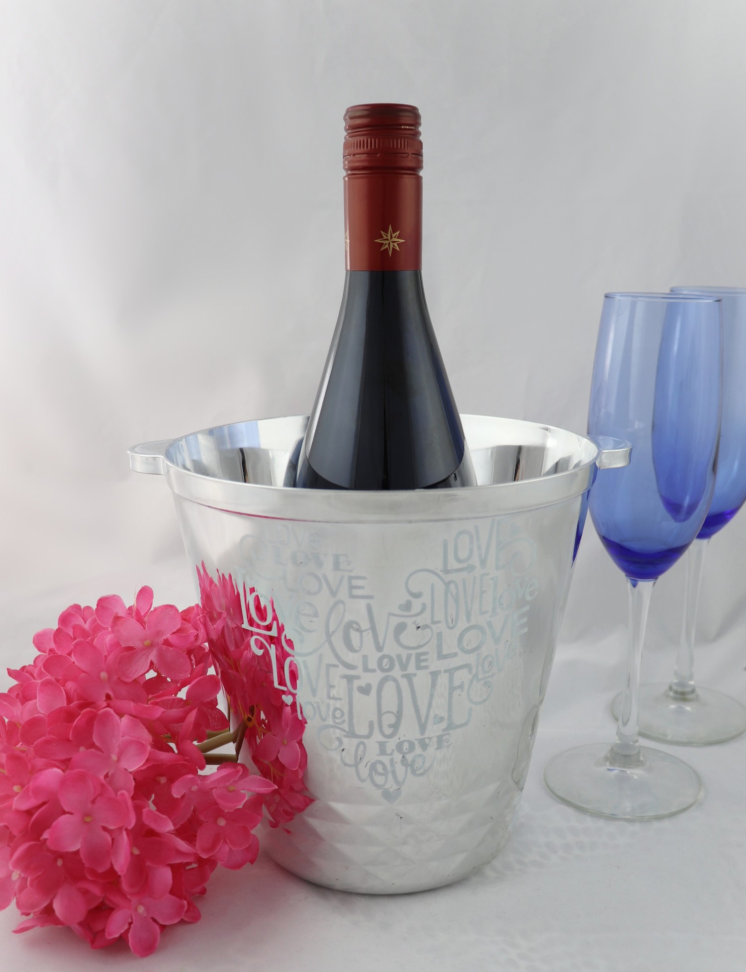 glass etched vinyl metal bucket
