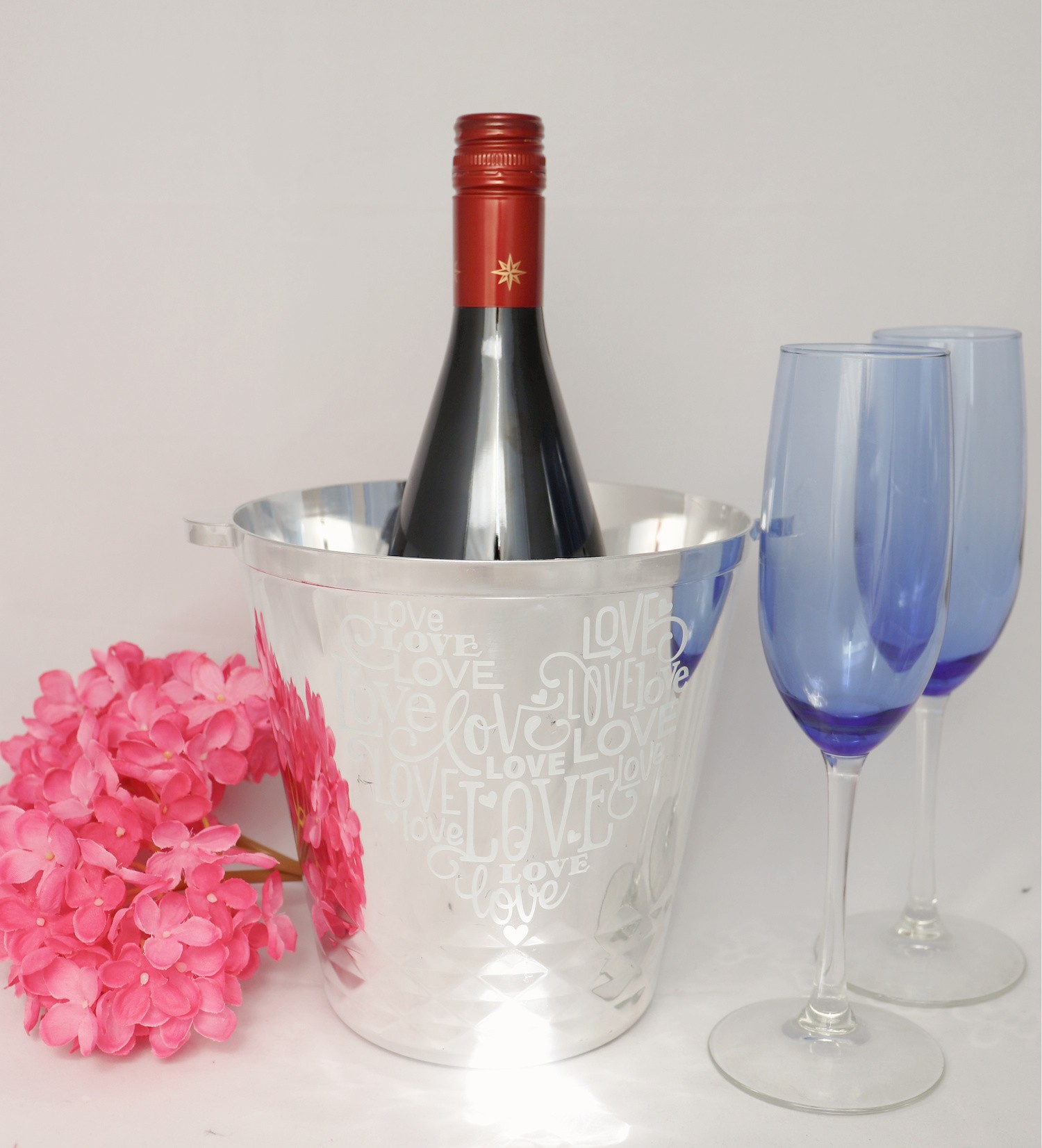 etch vinyl on valentine champagne bucket