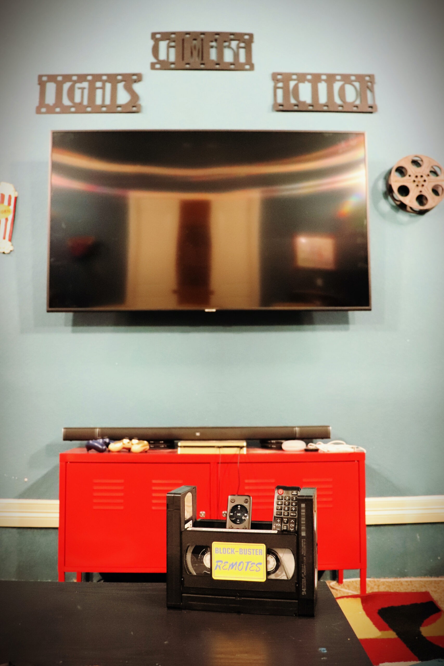 remote control holder made with upcycled items