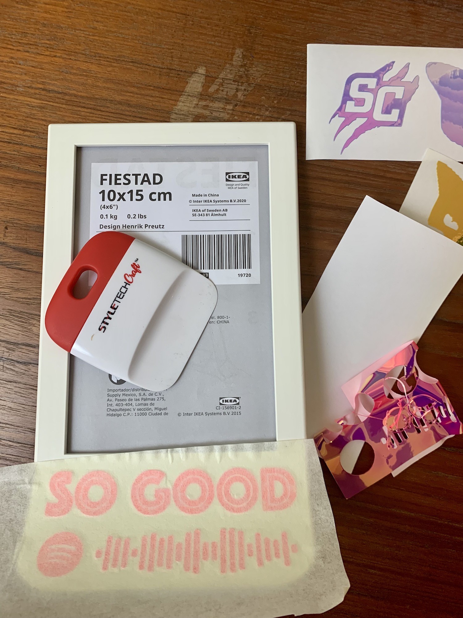 supplies for putting vinyl on frame