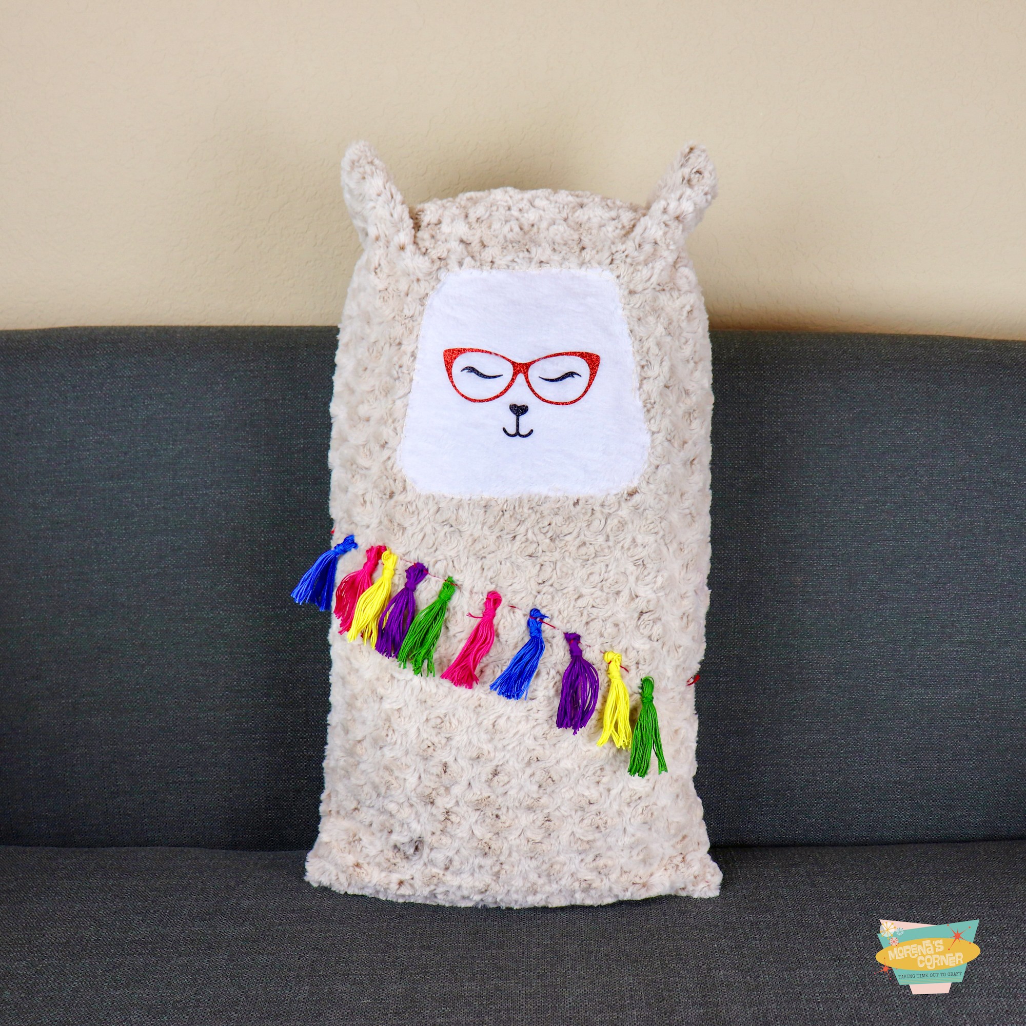 llama lumbar pillow
