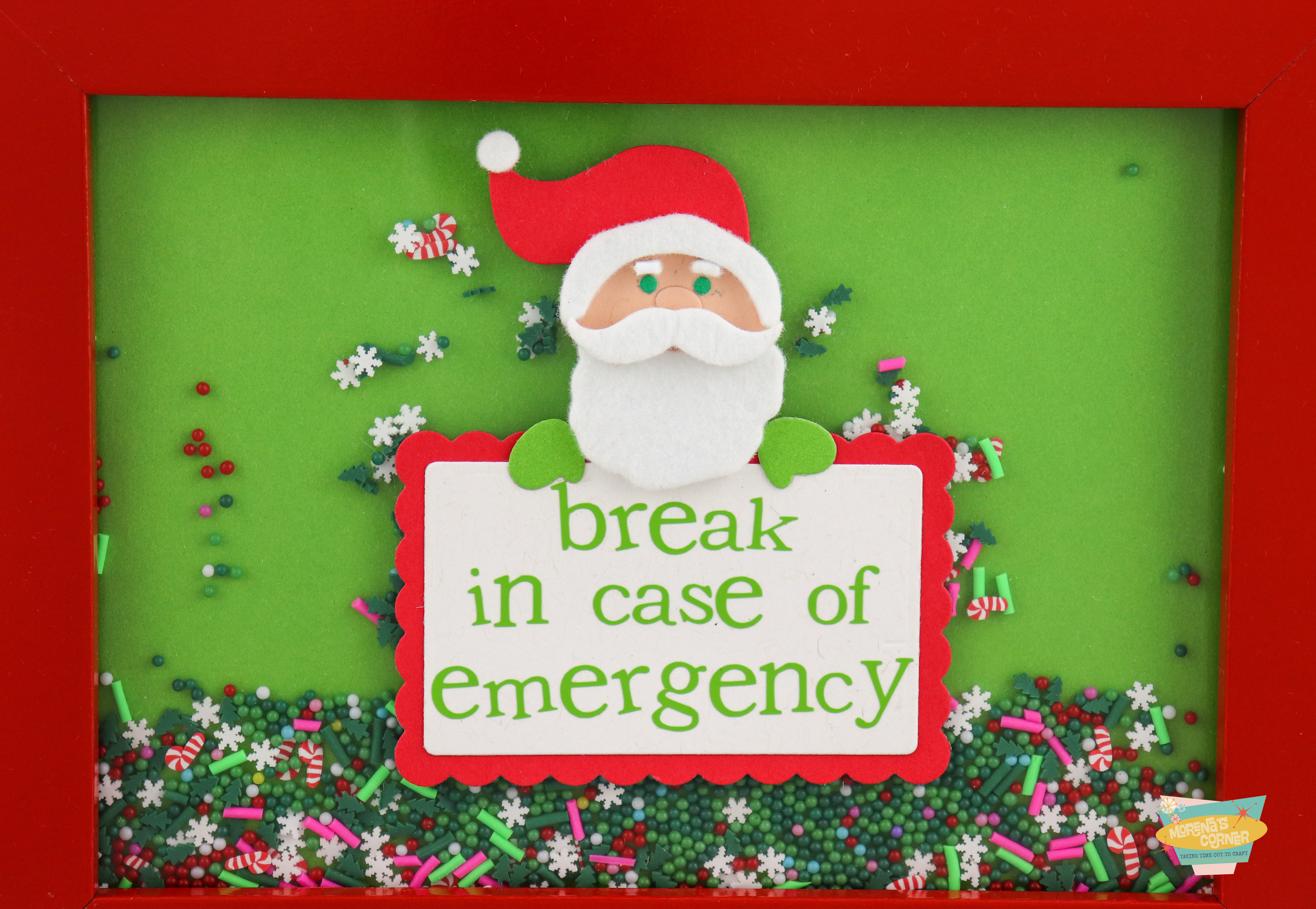 santa die cut close up