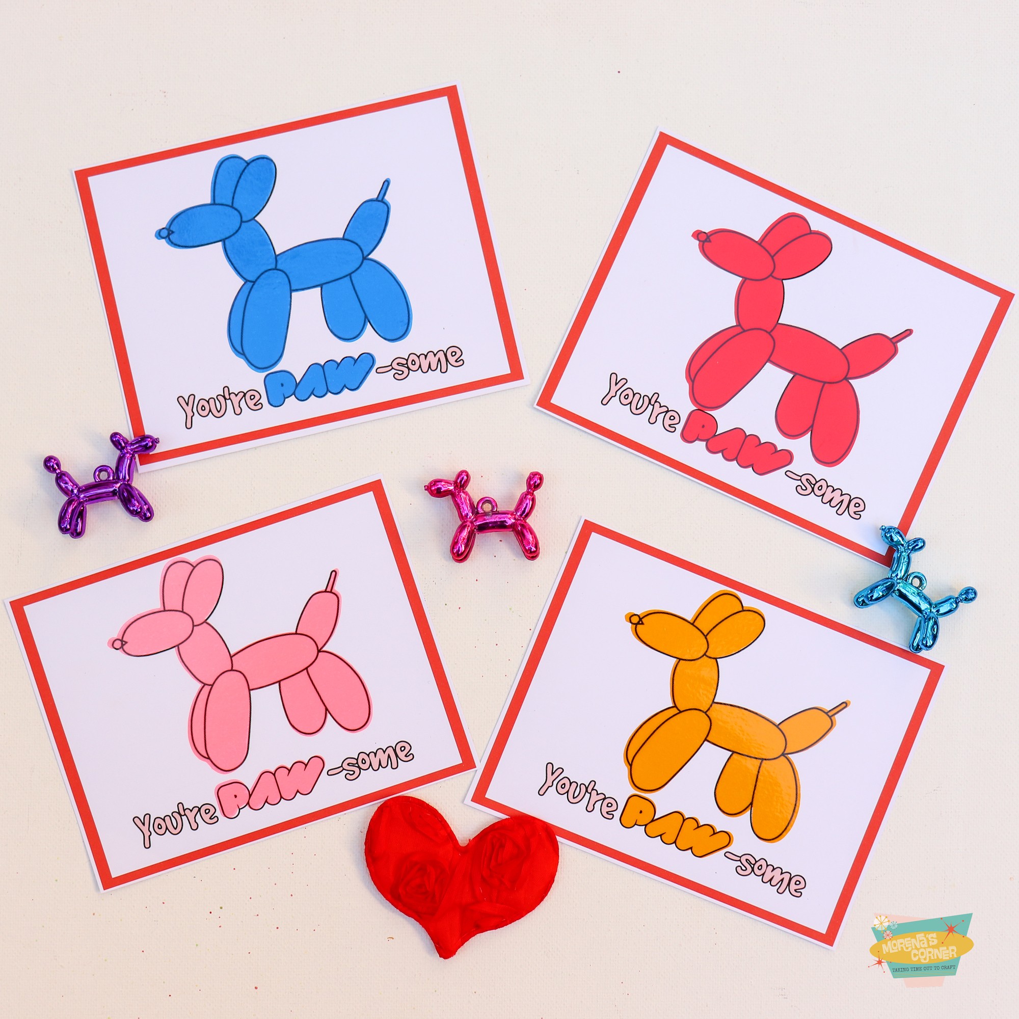 balloon dog valentine cards