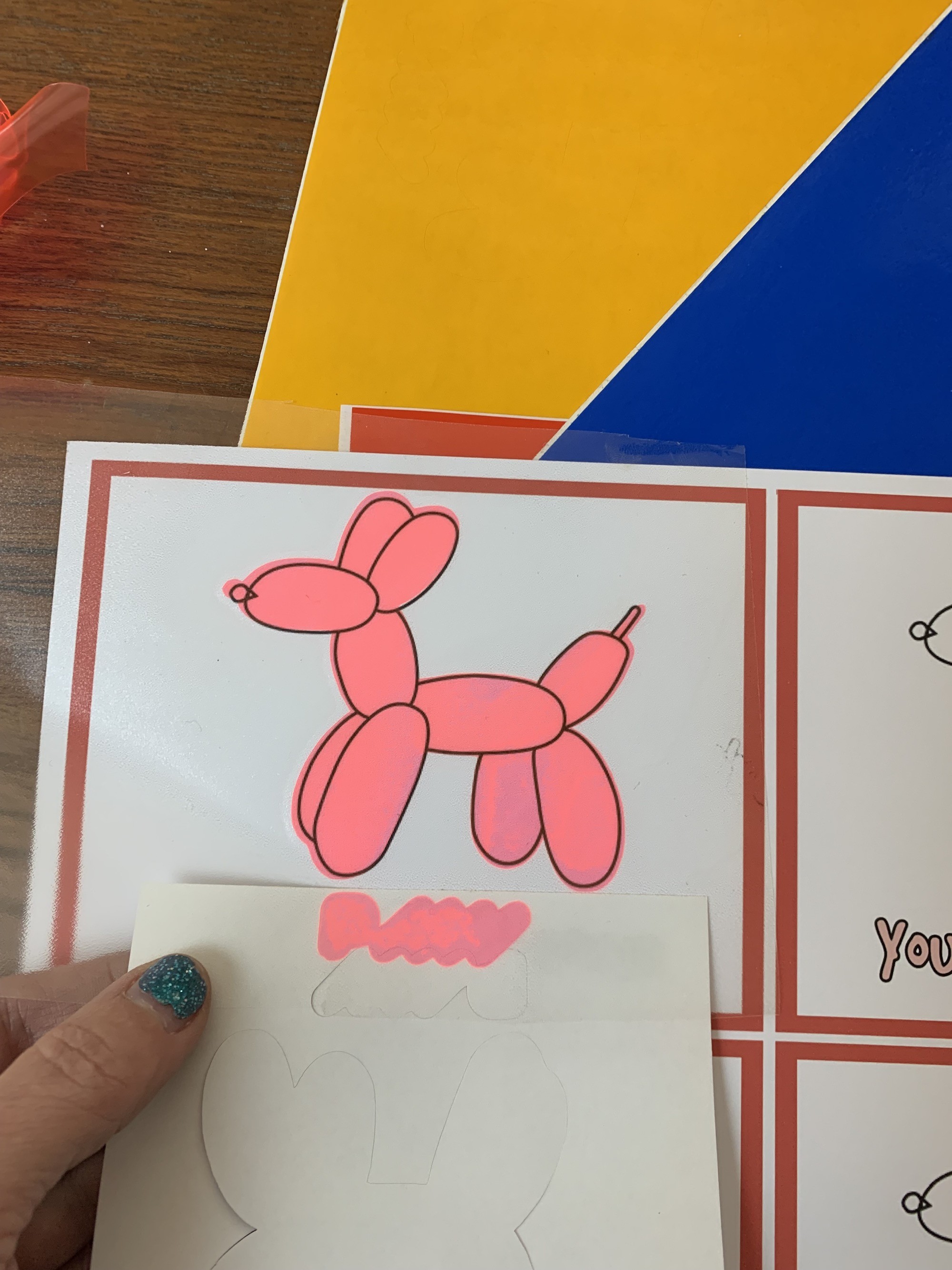 transfer vinyl to card