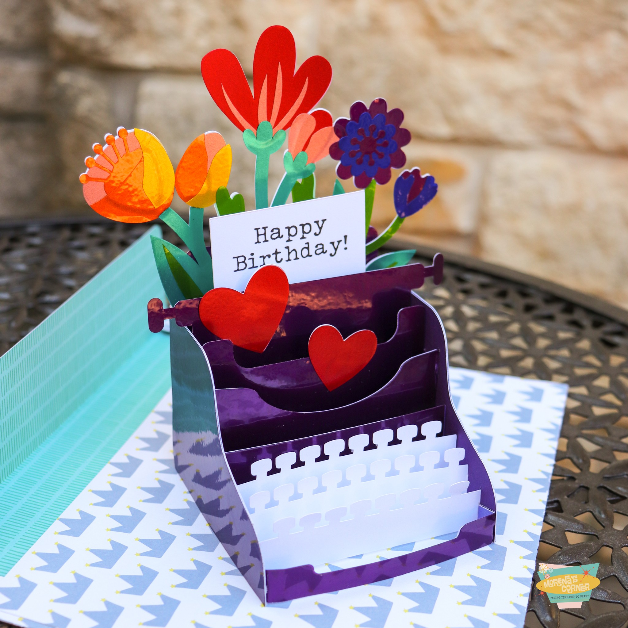pop up typewriter card