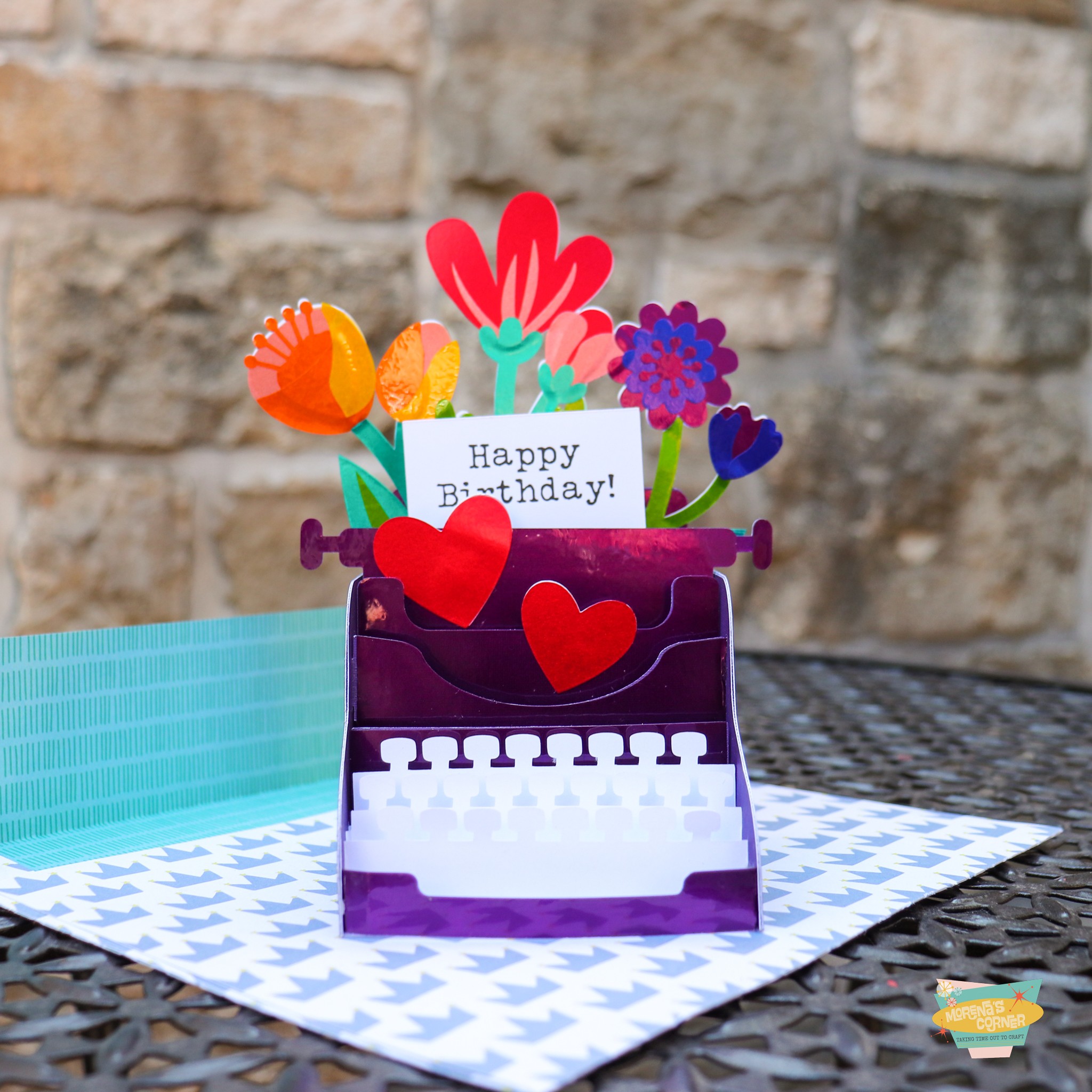 3D typewriter card