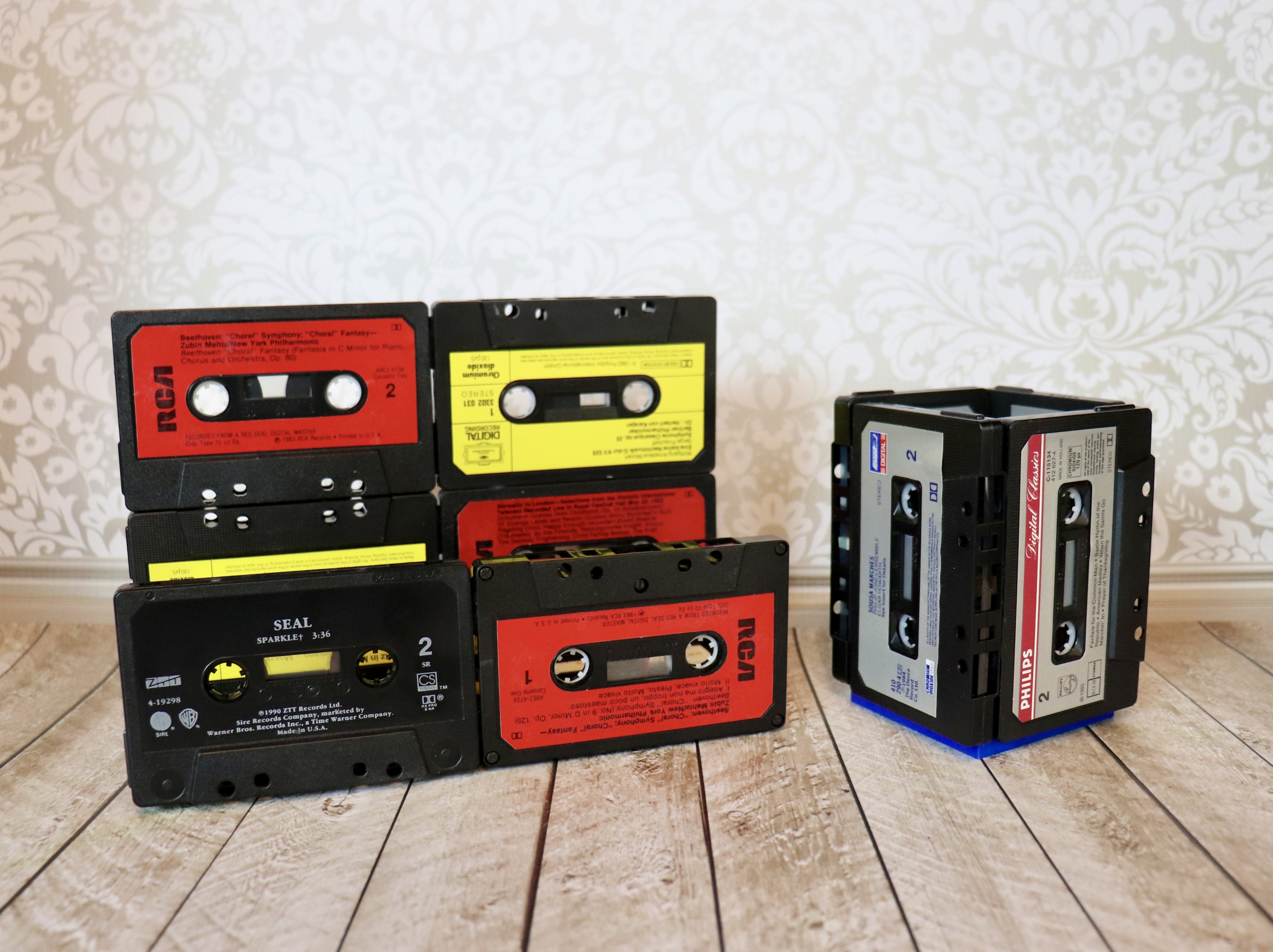 upcycle cassette tapes into organizer