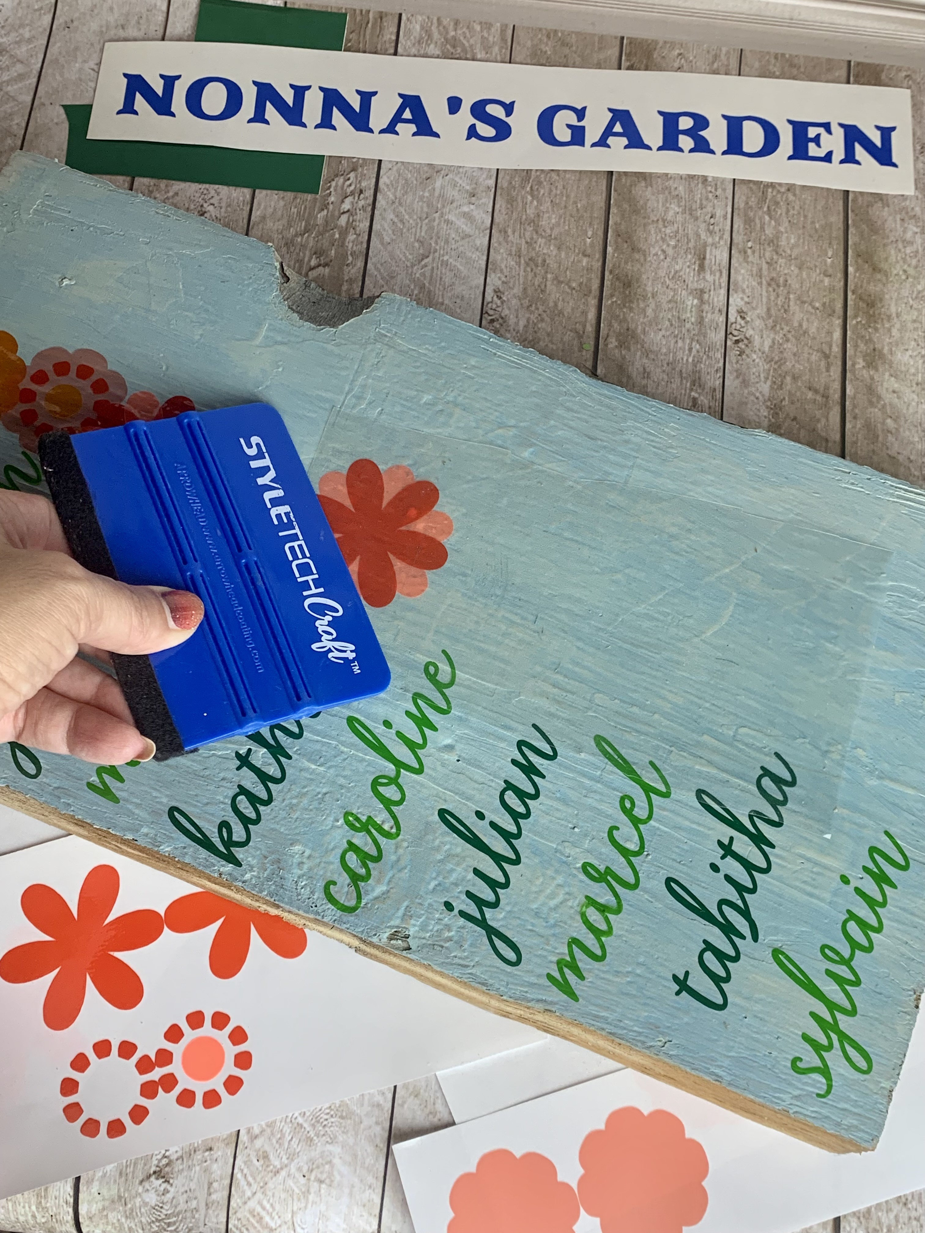 transfer vinyl for Grandma's Garden DIY Sign