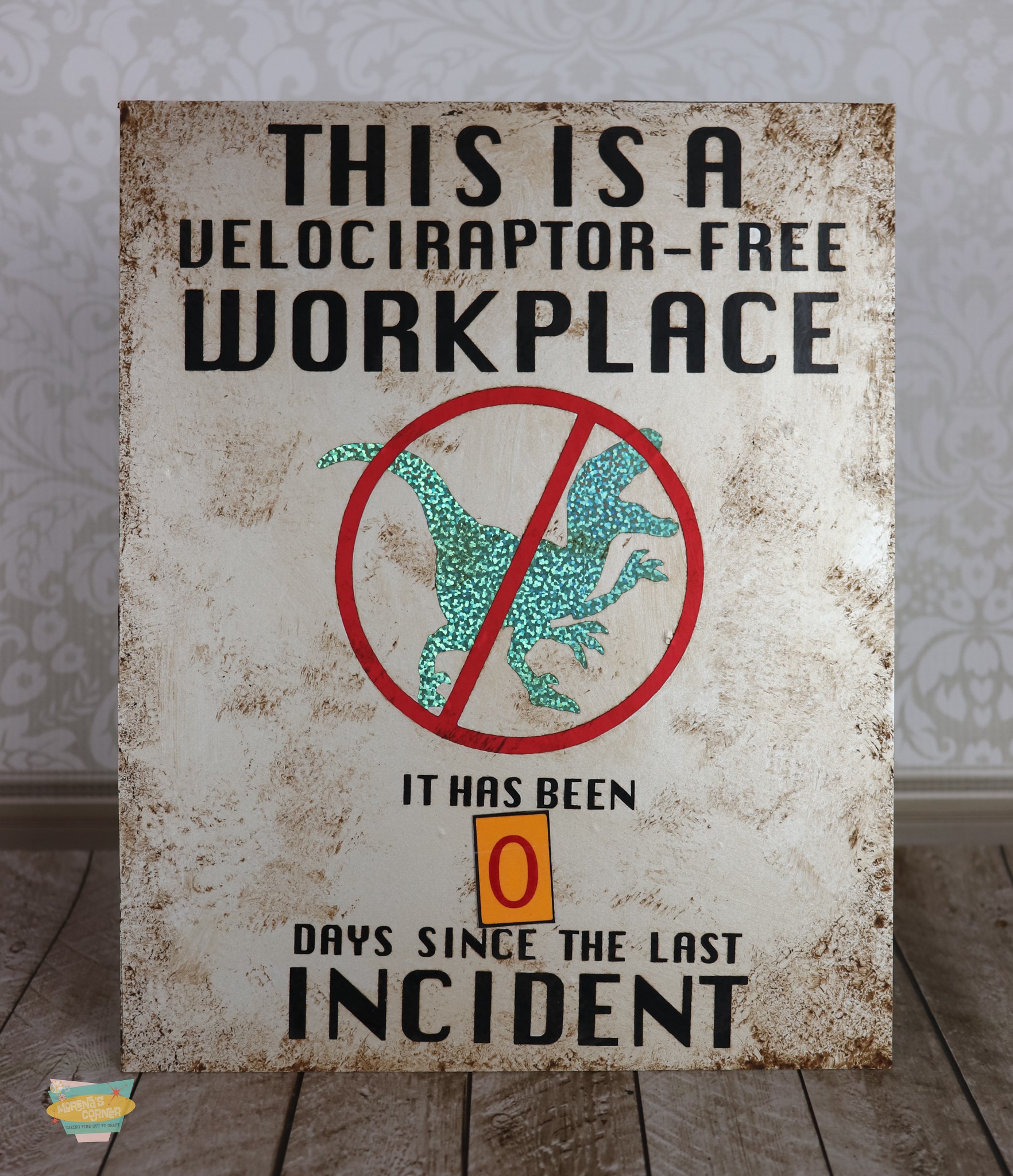 Velociraptor Sign DIY with Cut File