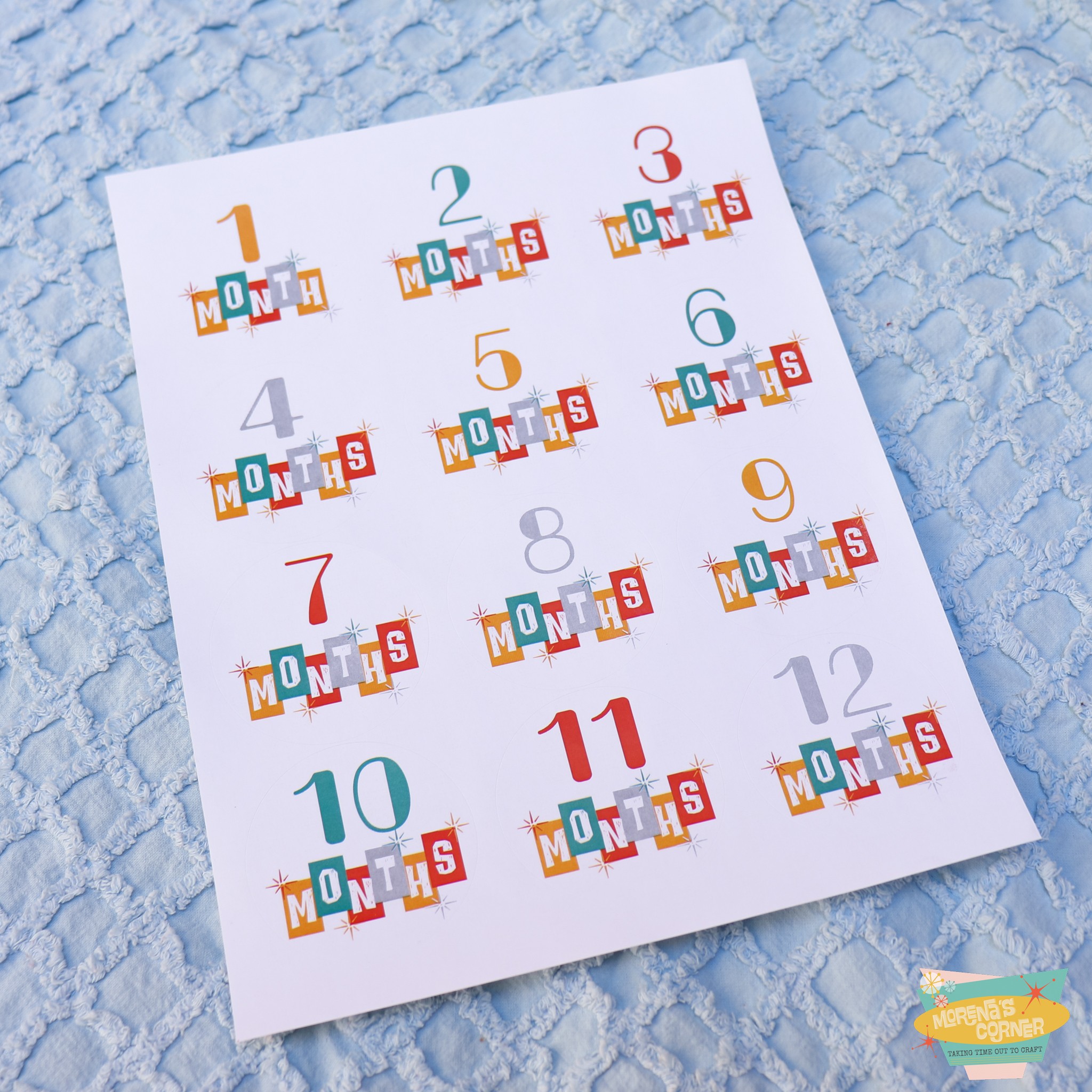 baby monthly stickers printable