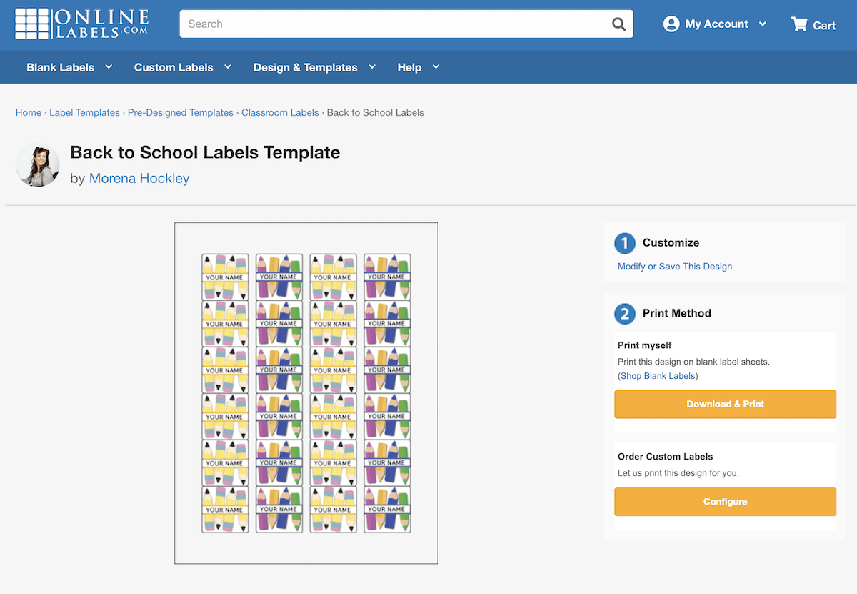 school label template