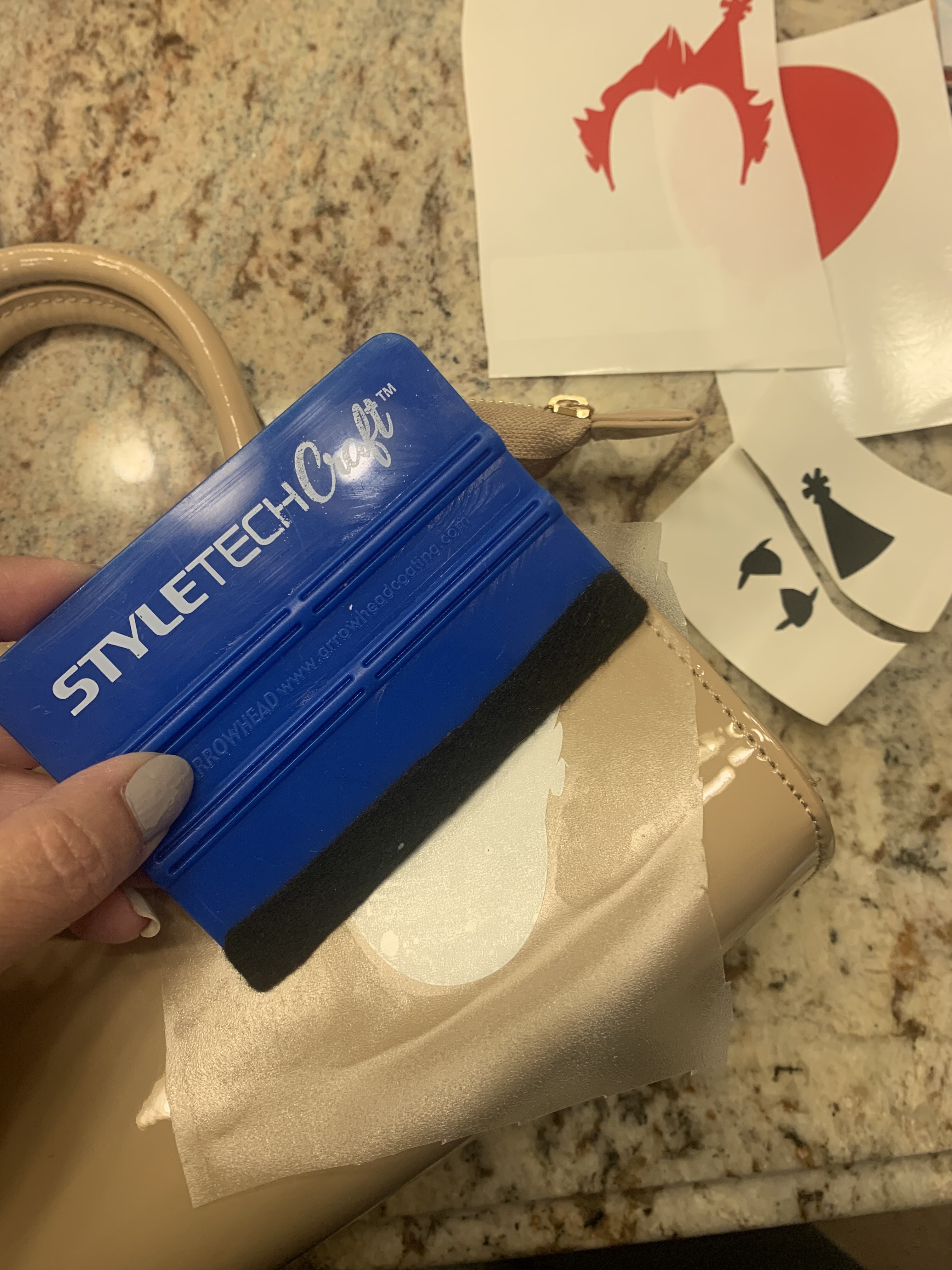 vinyl on purse