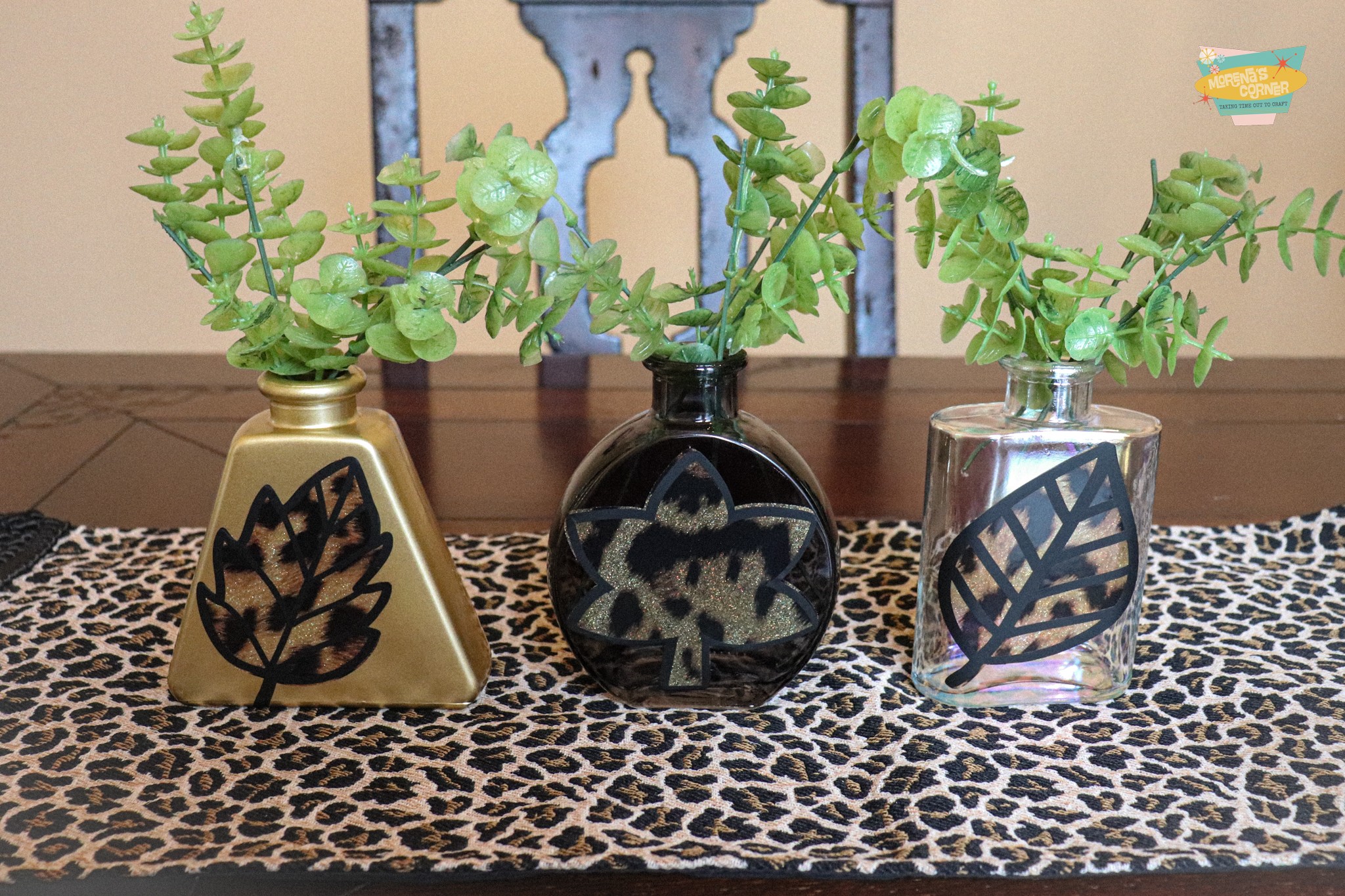animal print vinyl vase