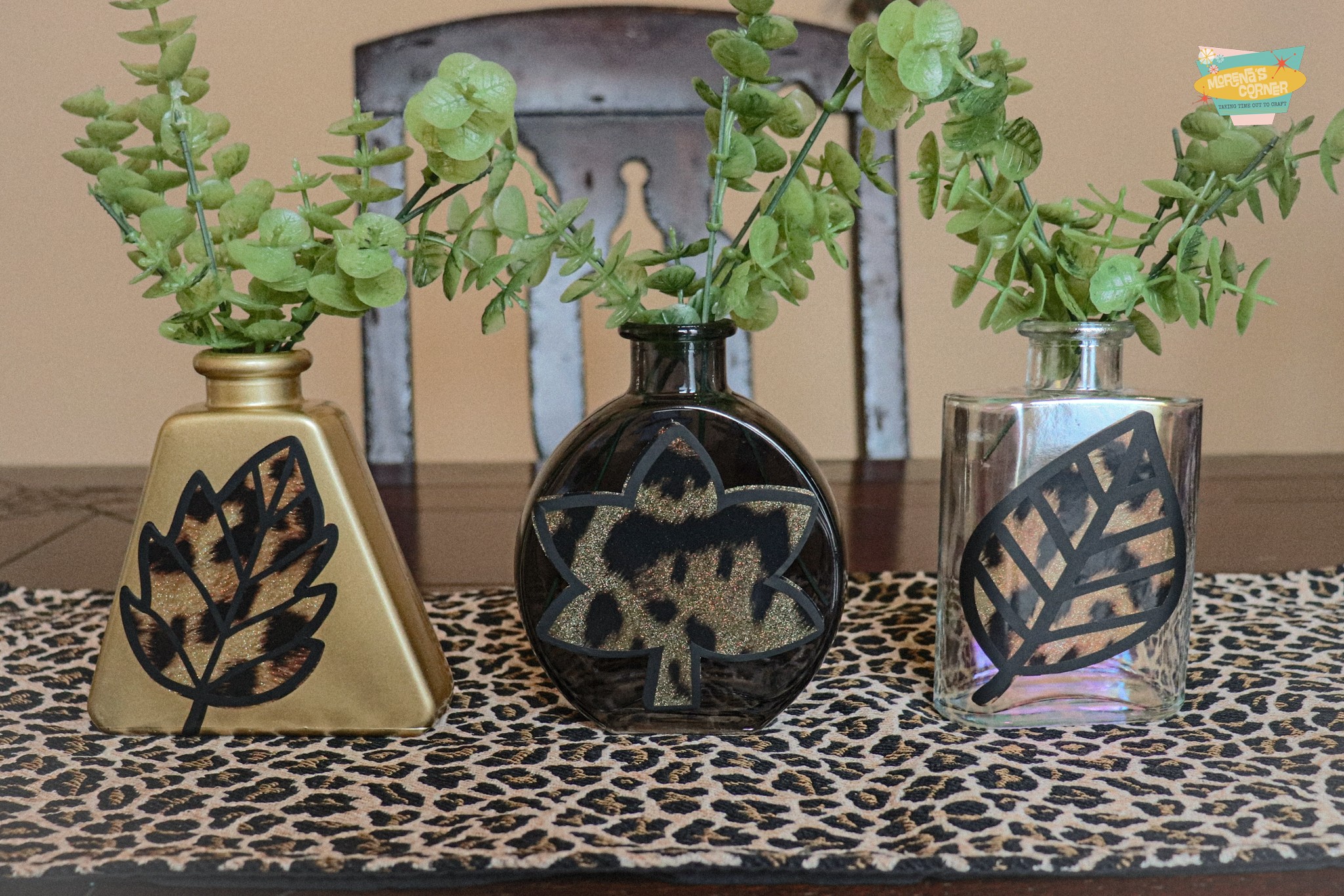 animal print vinyl vase