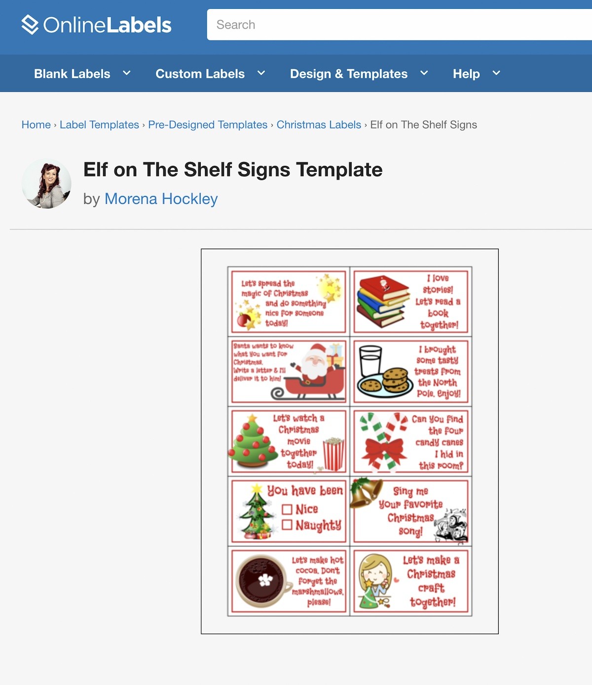 free printable for elf on the shelf
