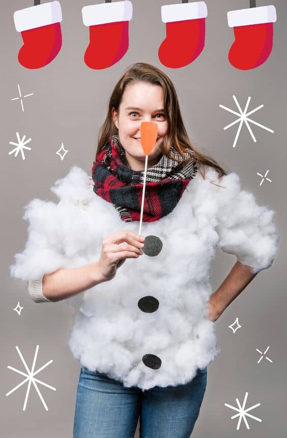 snowman ugly sweater DIY