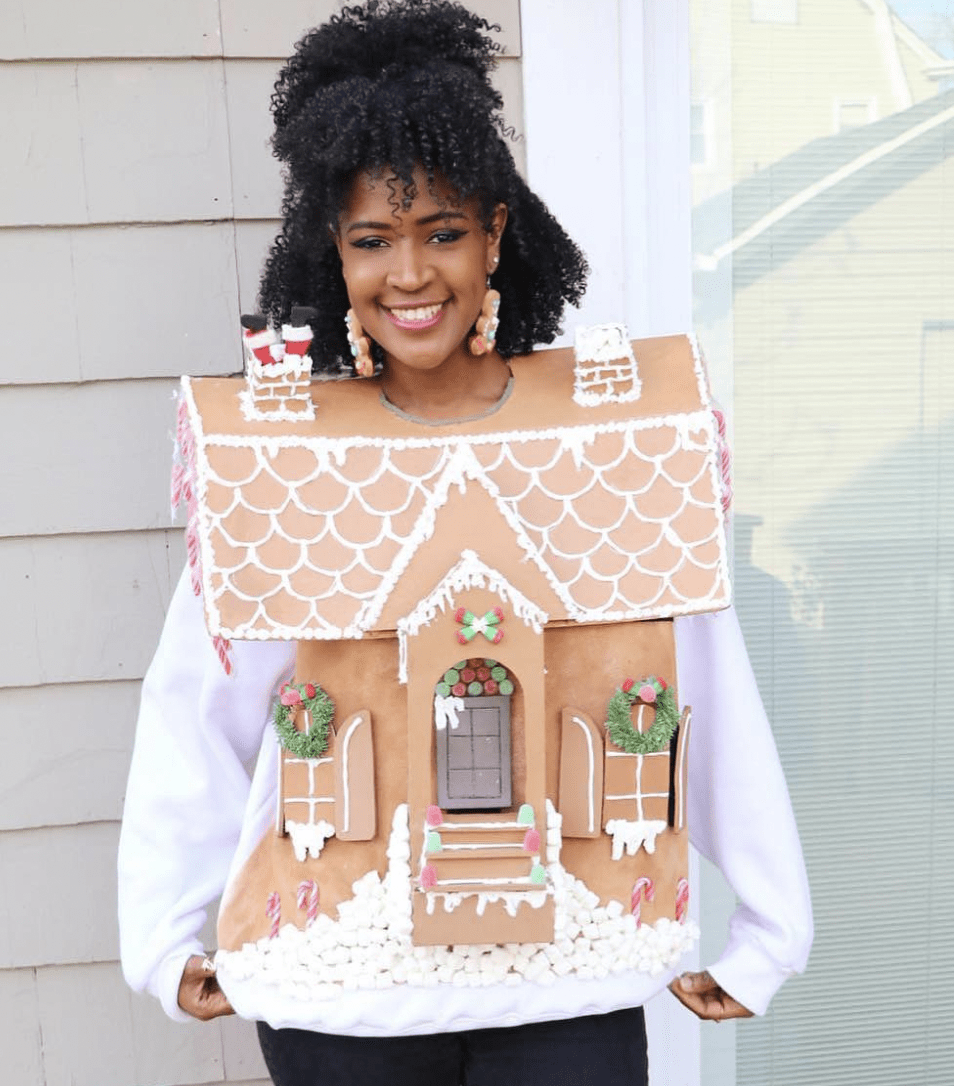 gingerbread house sweater