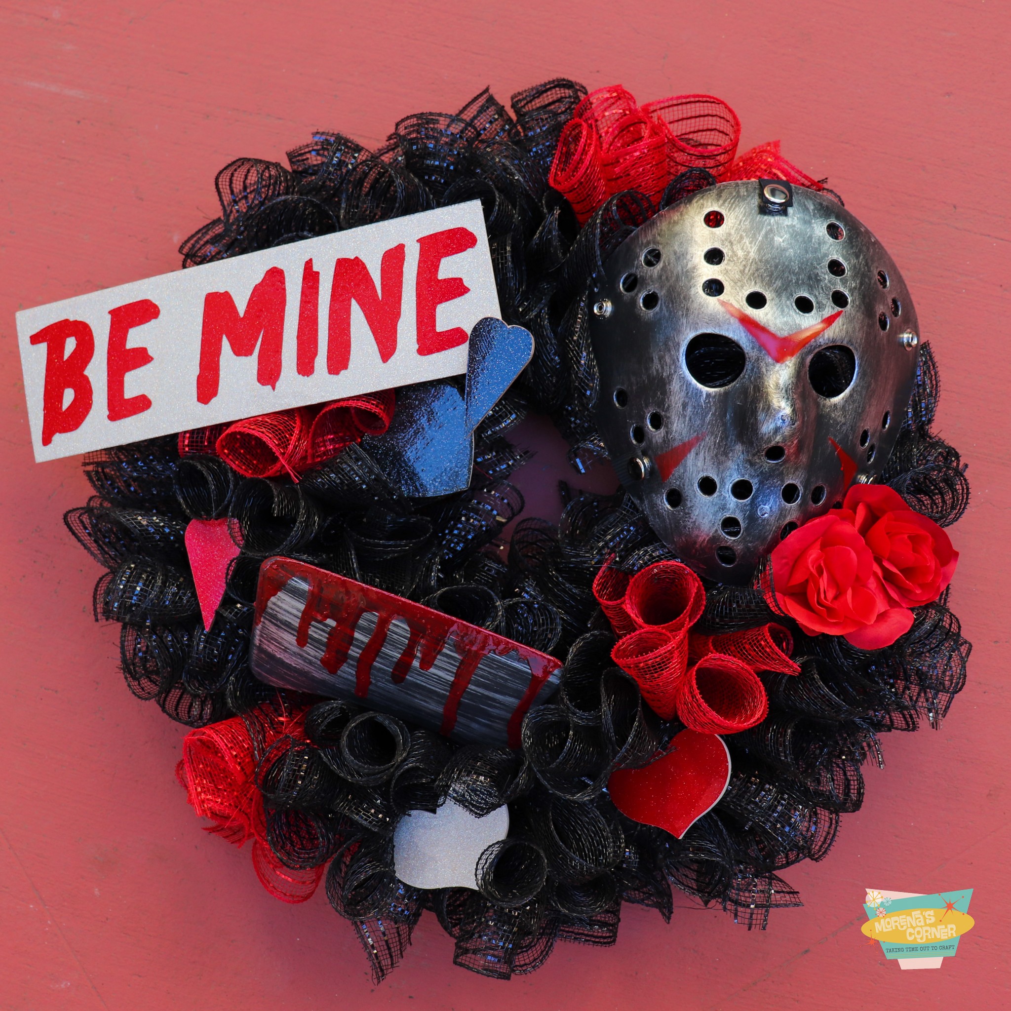 Horror Valentine Wreath: Friday the 13th