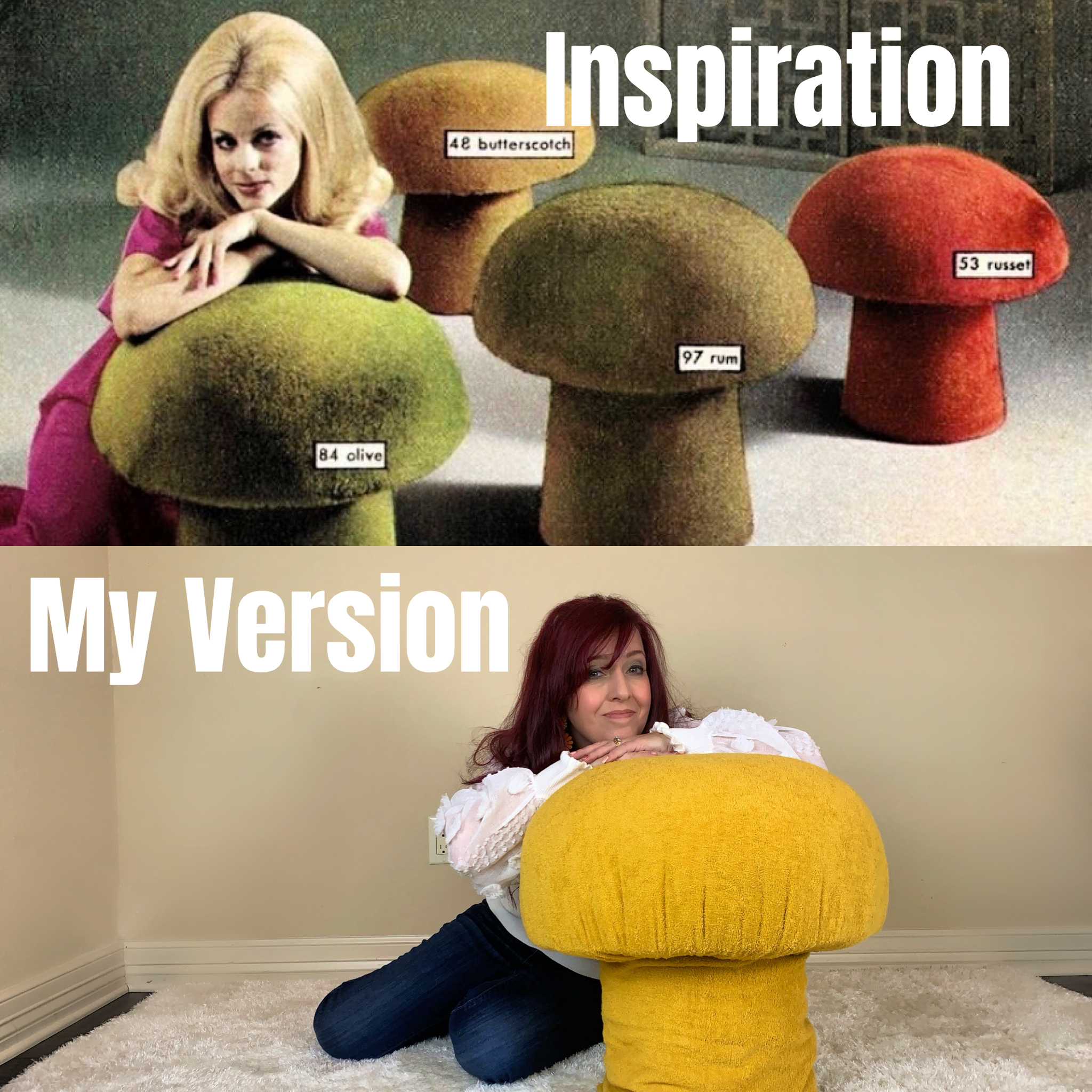 retro mushroom tuffet DIY